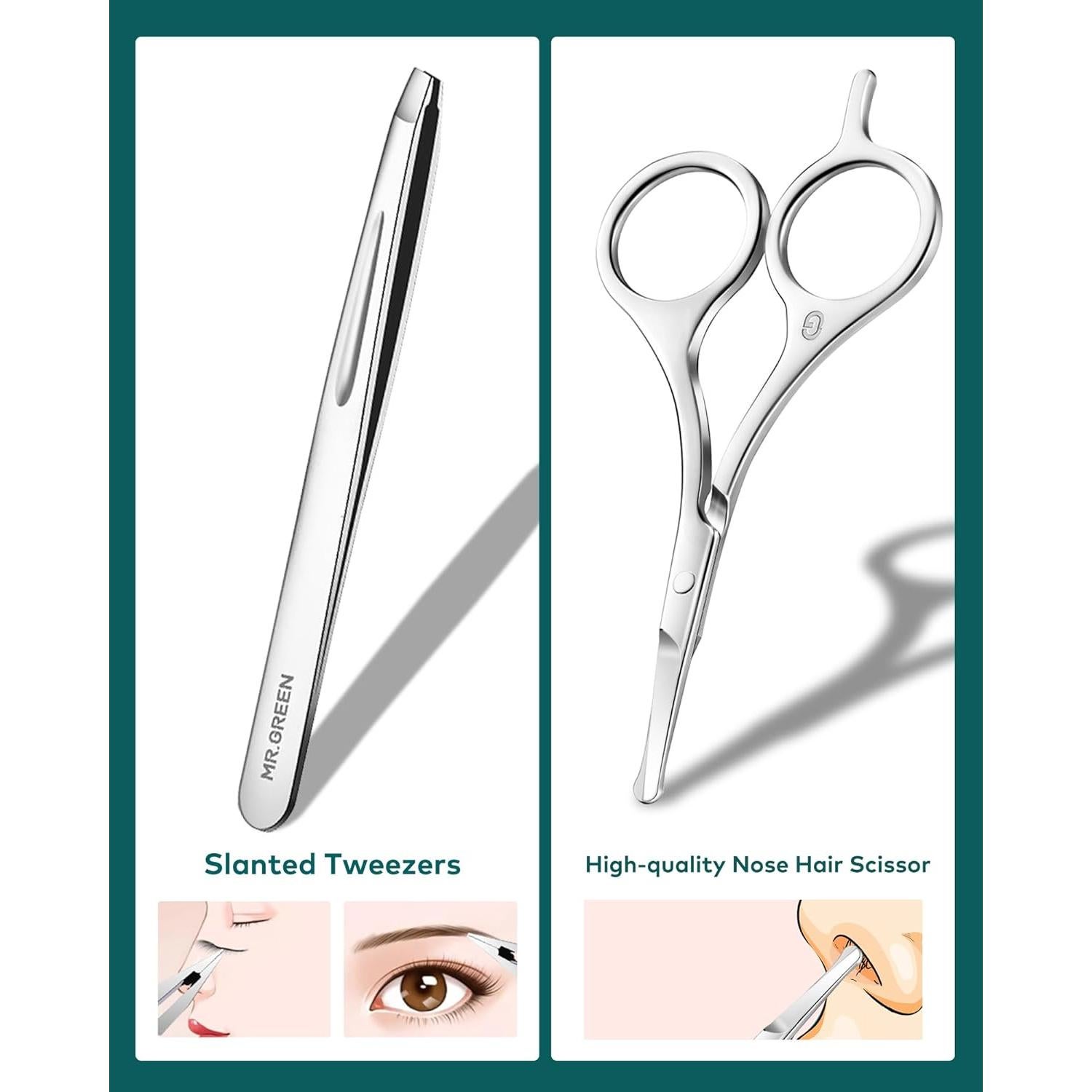 Kit de Manicura 10 en 1 MR.GREEN Acero Inoxidable Portátil