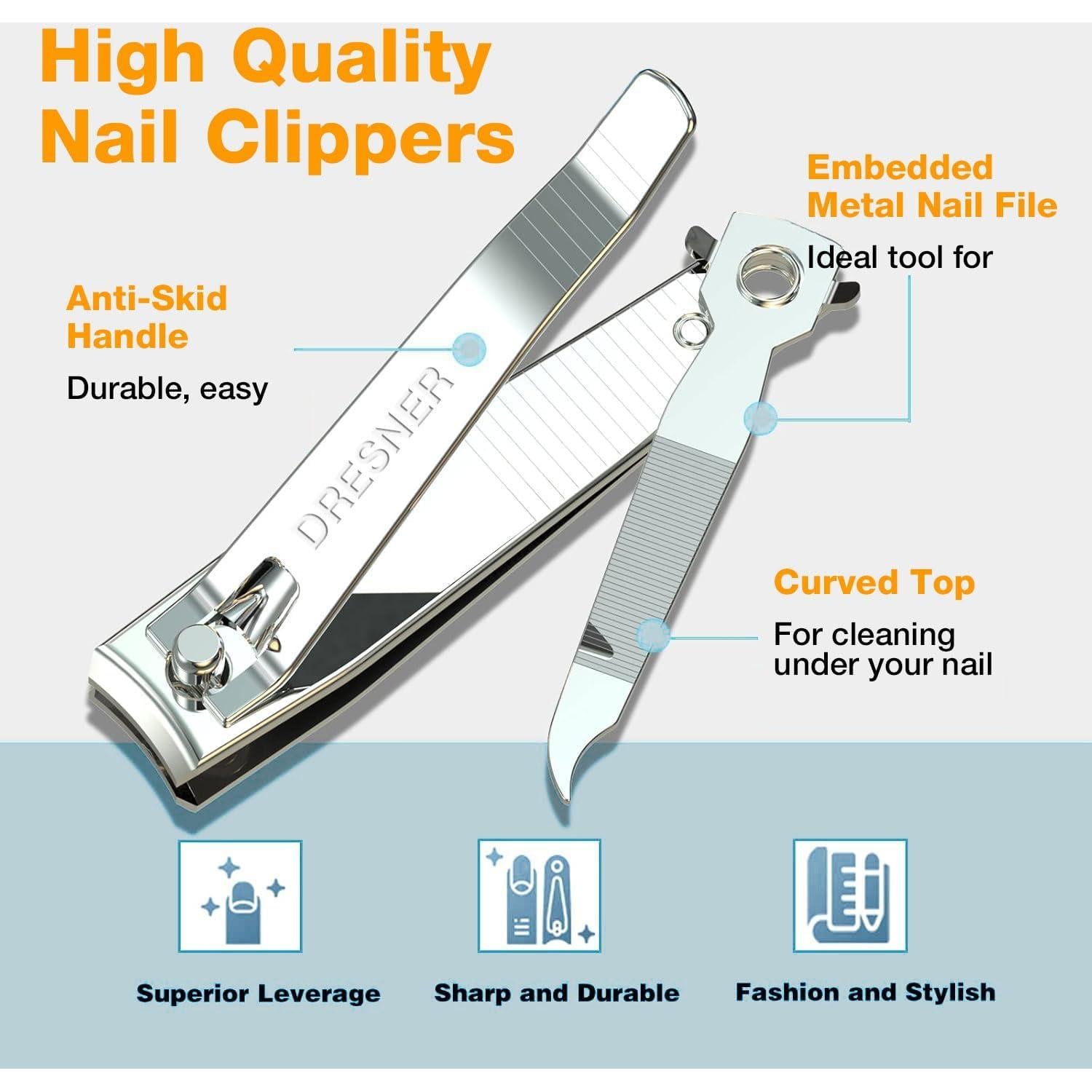 Juego de 2 Cortauñas de Acero Inoxidable Viking FC2D