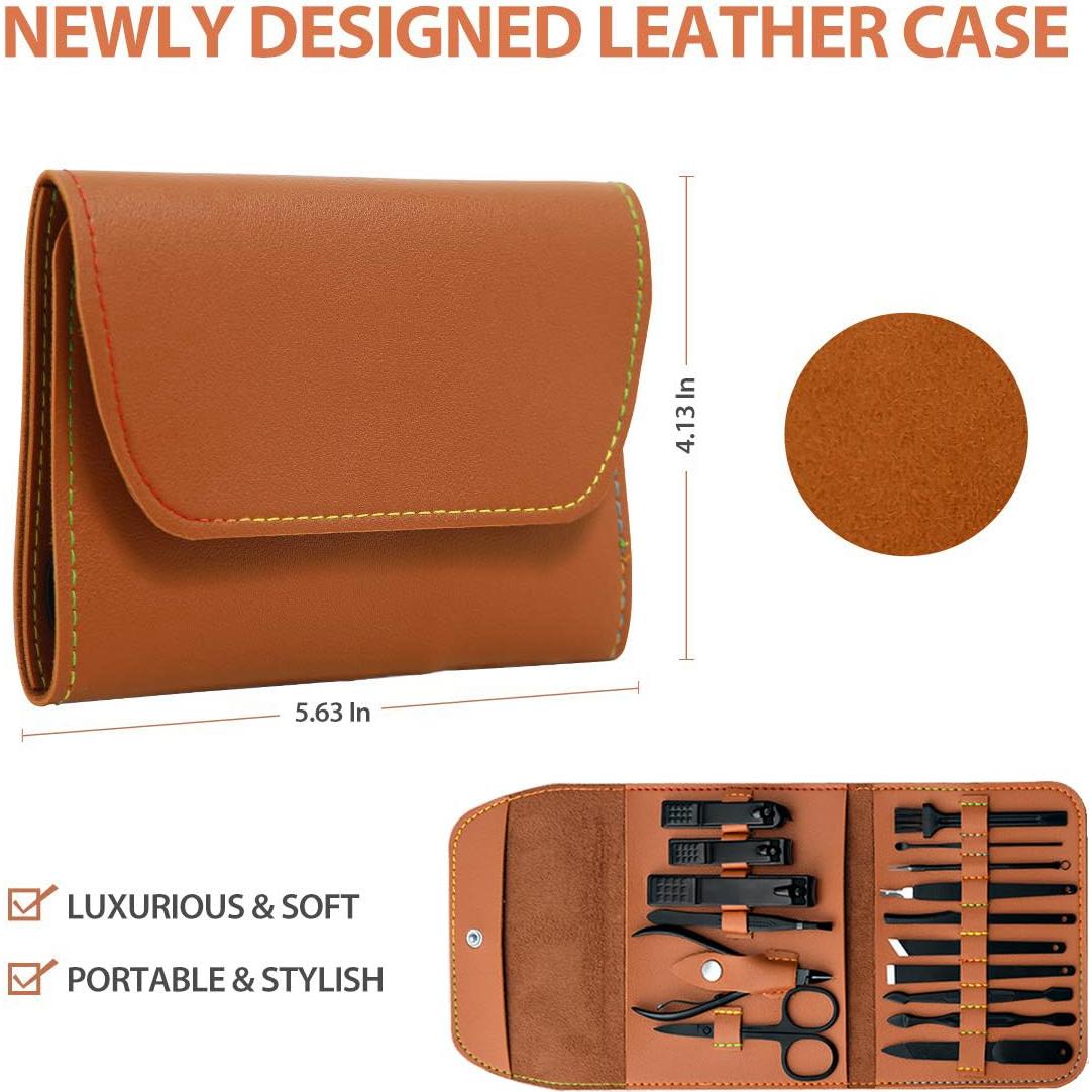 Kit de Manicura y Pedicura Ruiwin 16 Piezas Acero Inoxidable