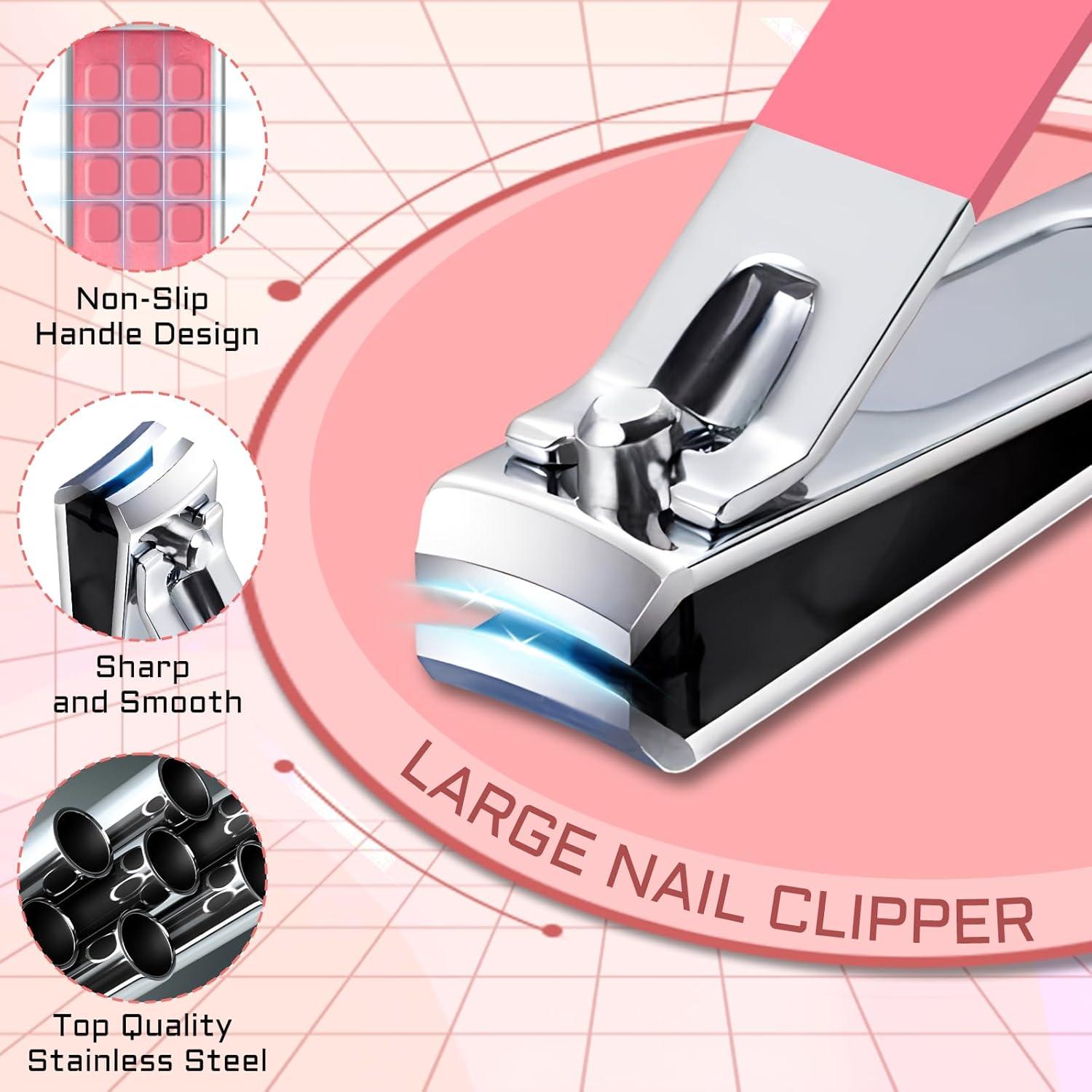 Set de Manicura y Pedicura BLESWIN 12 Piezas Rosa