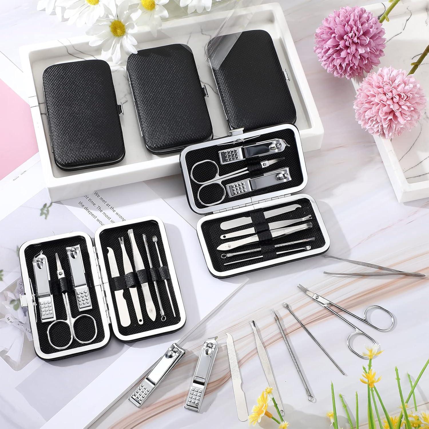 Kit de Manicura Geosar 8 en 1 Acero Inoxidable Negro