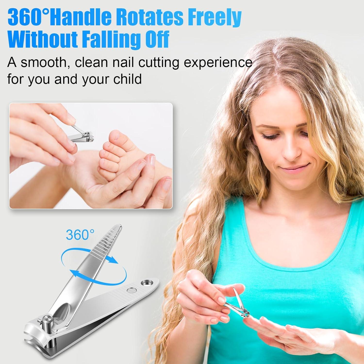 Cortadores de Uñas HOFASON 100 Pcs Acero Inoxidable Viaje