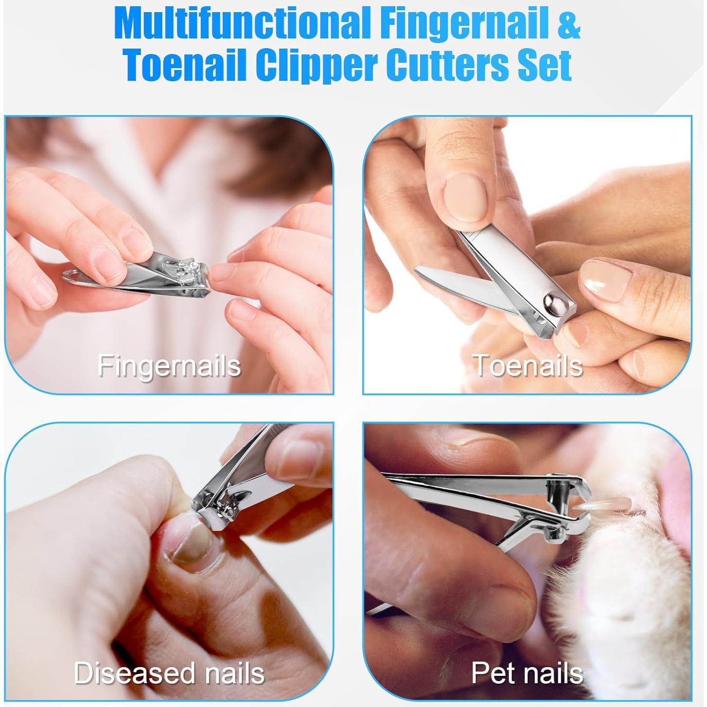 Cortadores de Uñas HOFASON 100 Pcs Acero Inoxidable Viaje