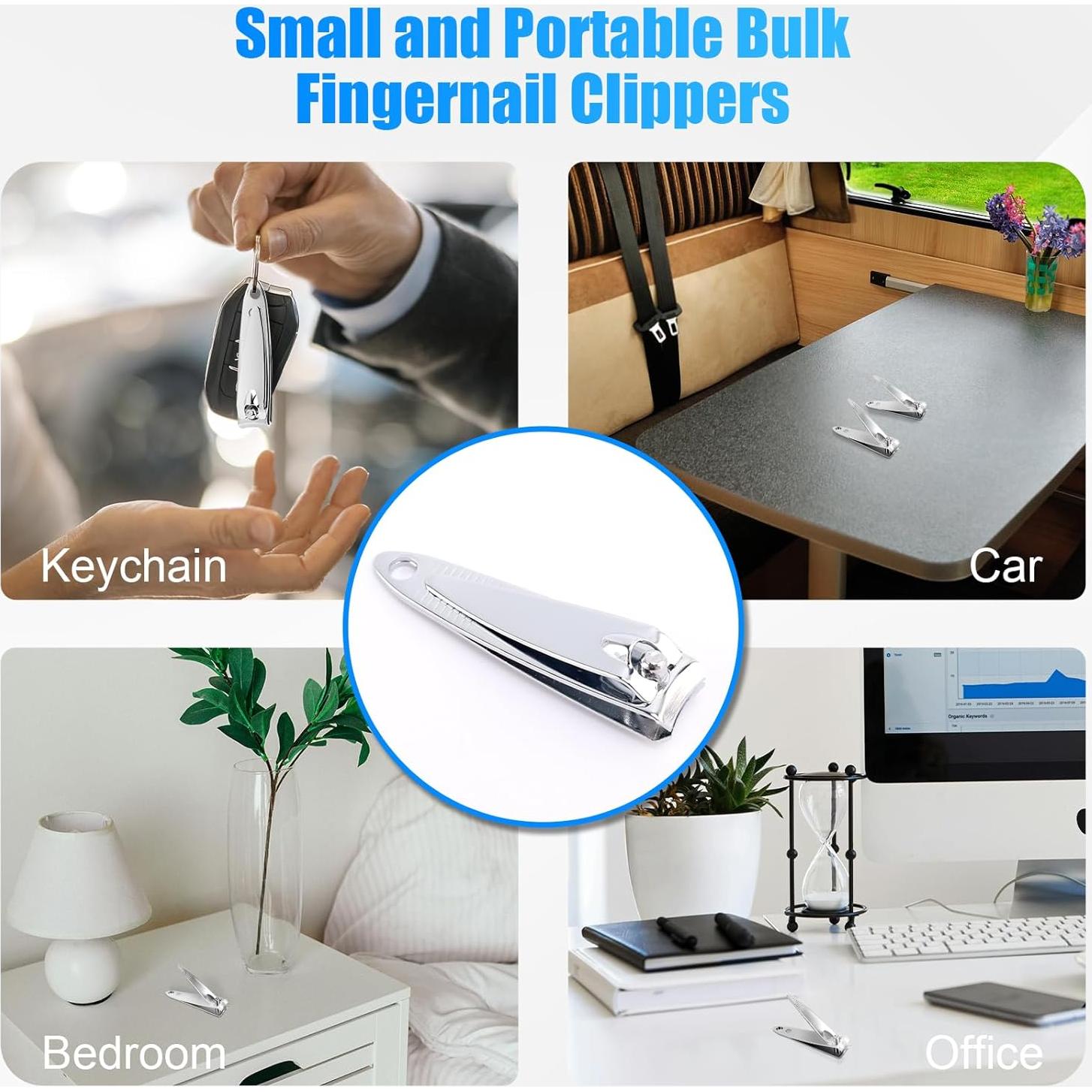 Cortadores de Uñas HOFASON 100 Pcs Acero Inoxidable Viaje