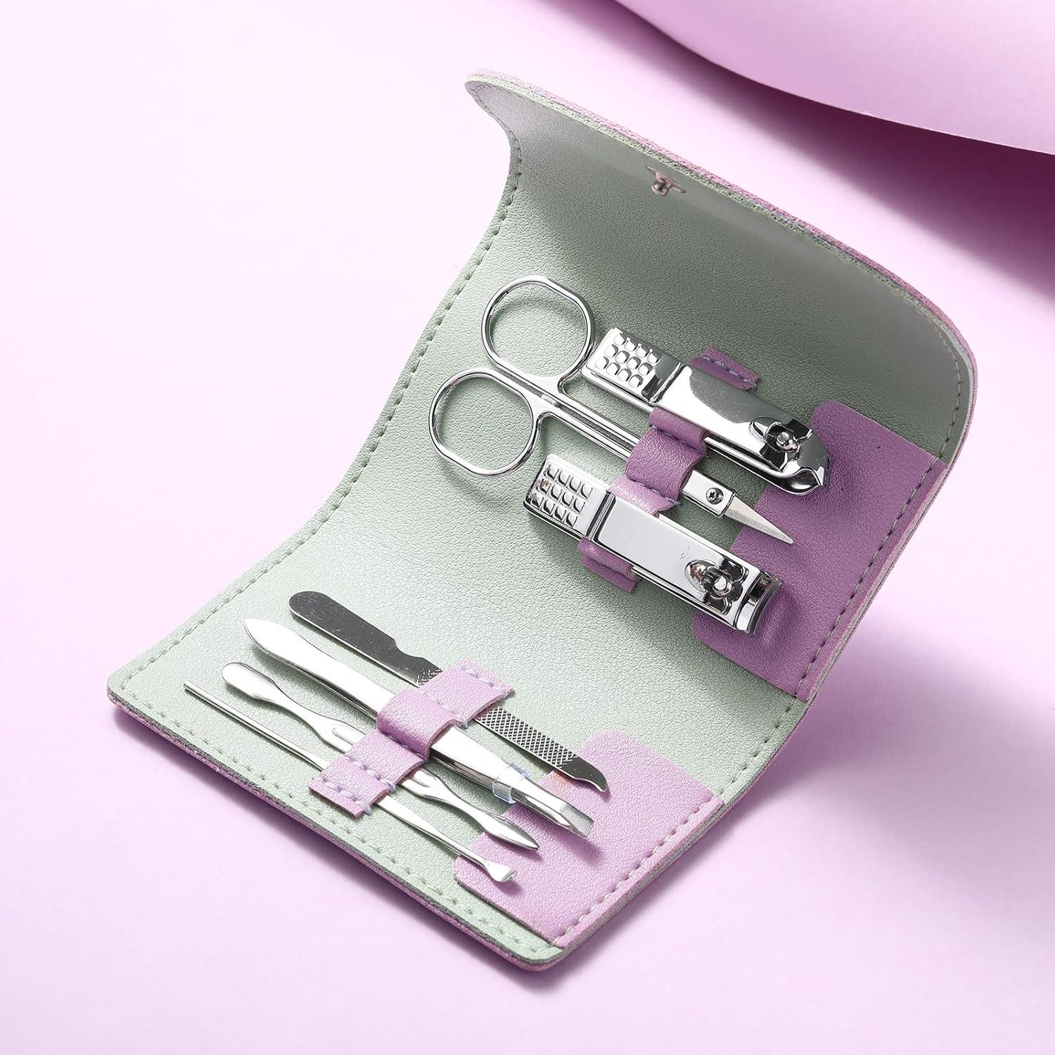 Set de Manicura 12 Piezas Lanties Acero Inoxidable Portátil