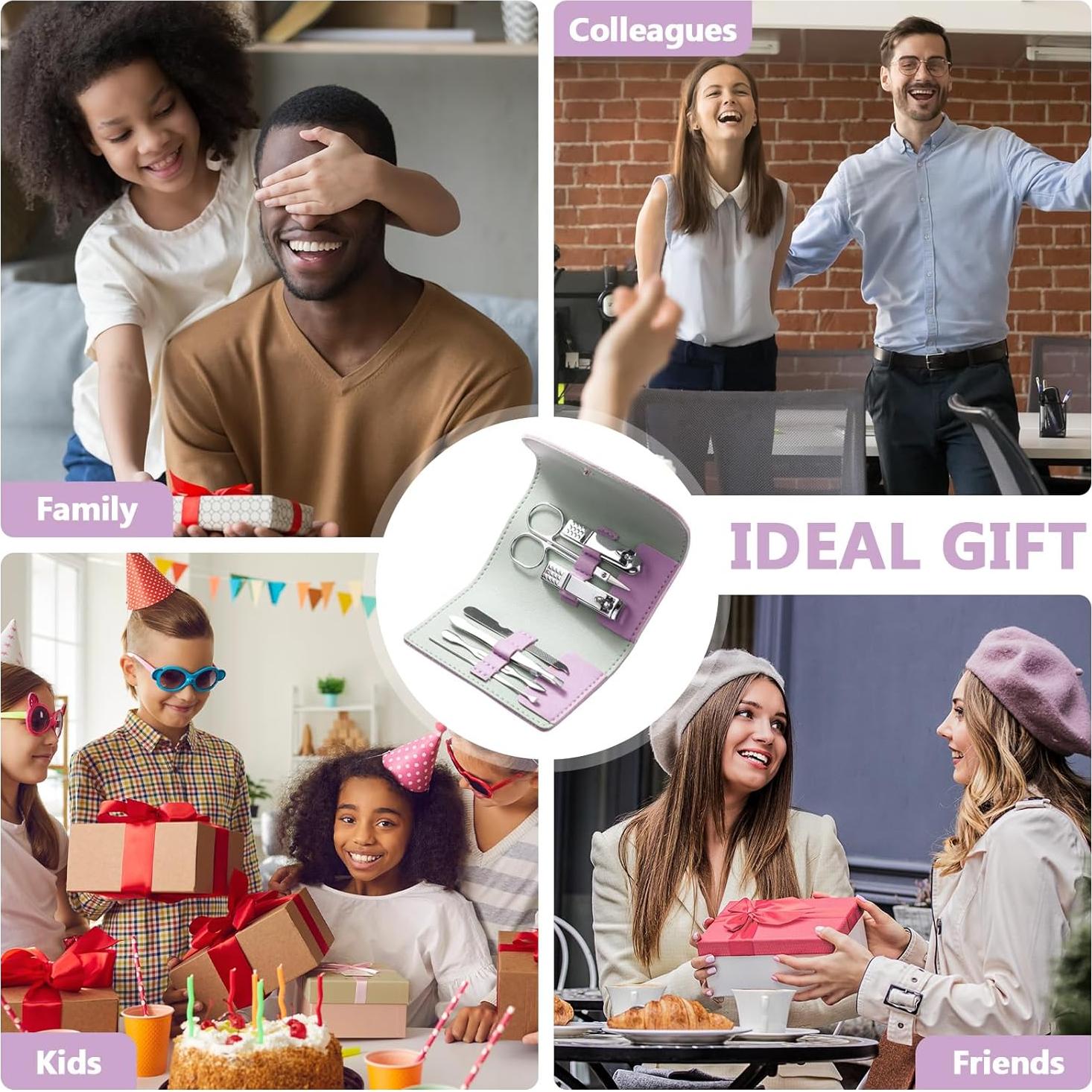 Set de Manicura 12 Piezas Lanties Acero Inoxidable Portátil