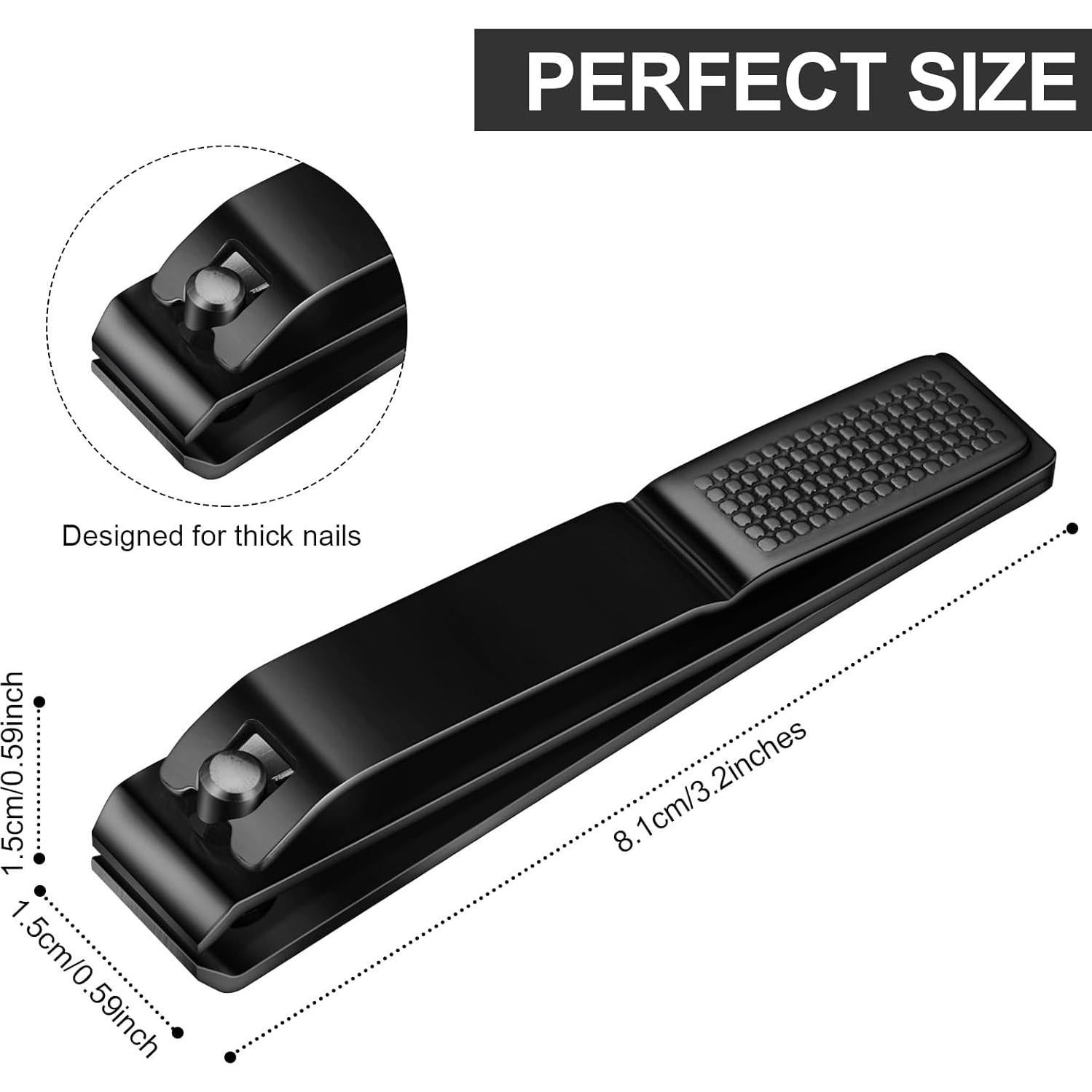 Cortauñas de Pies Mudder 6 Piezas Acero Inoxidable Negro