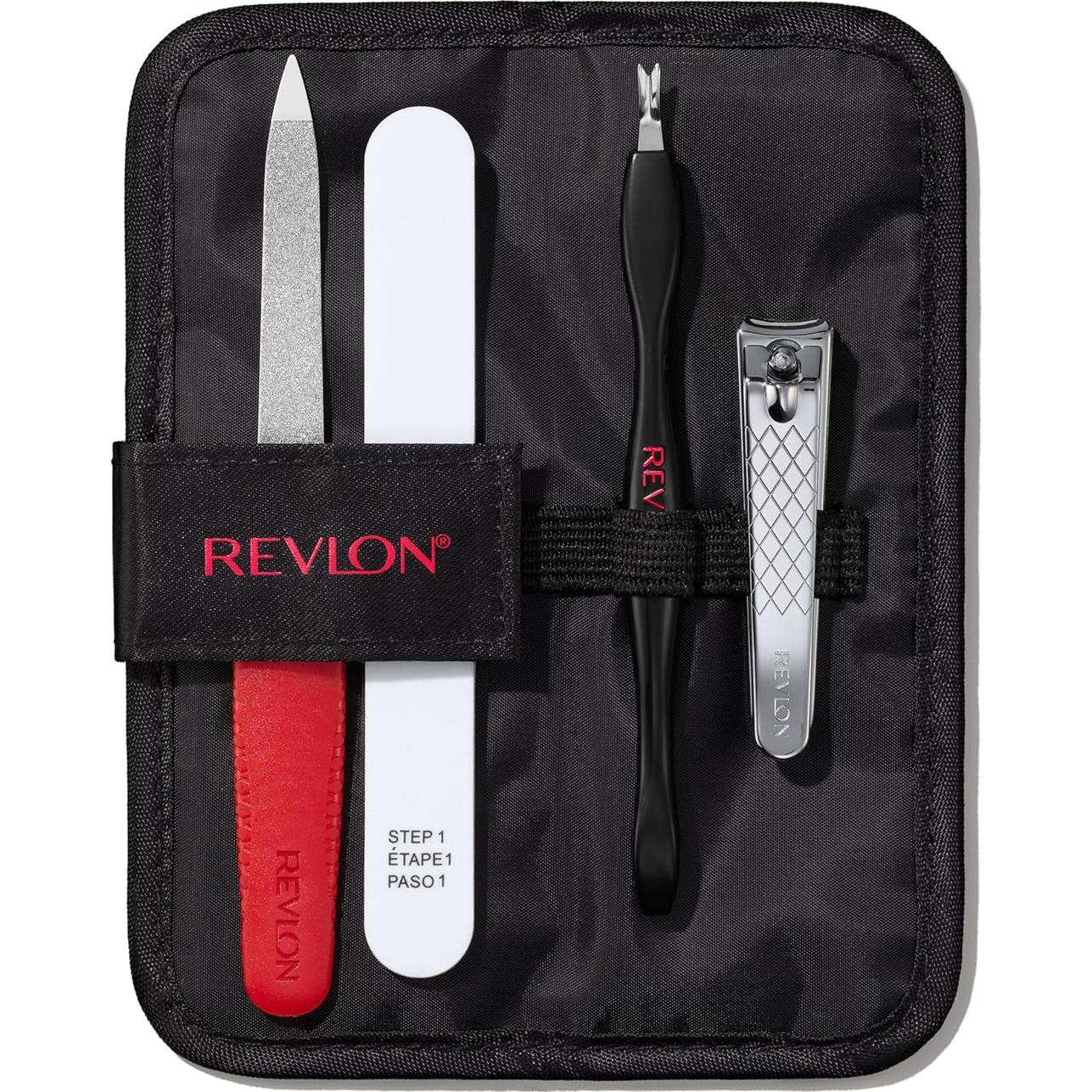 Kit de Manicura Revlon con Estuche de Viaje - 4 Herramientas