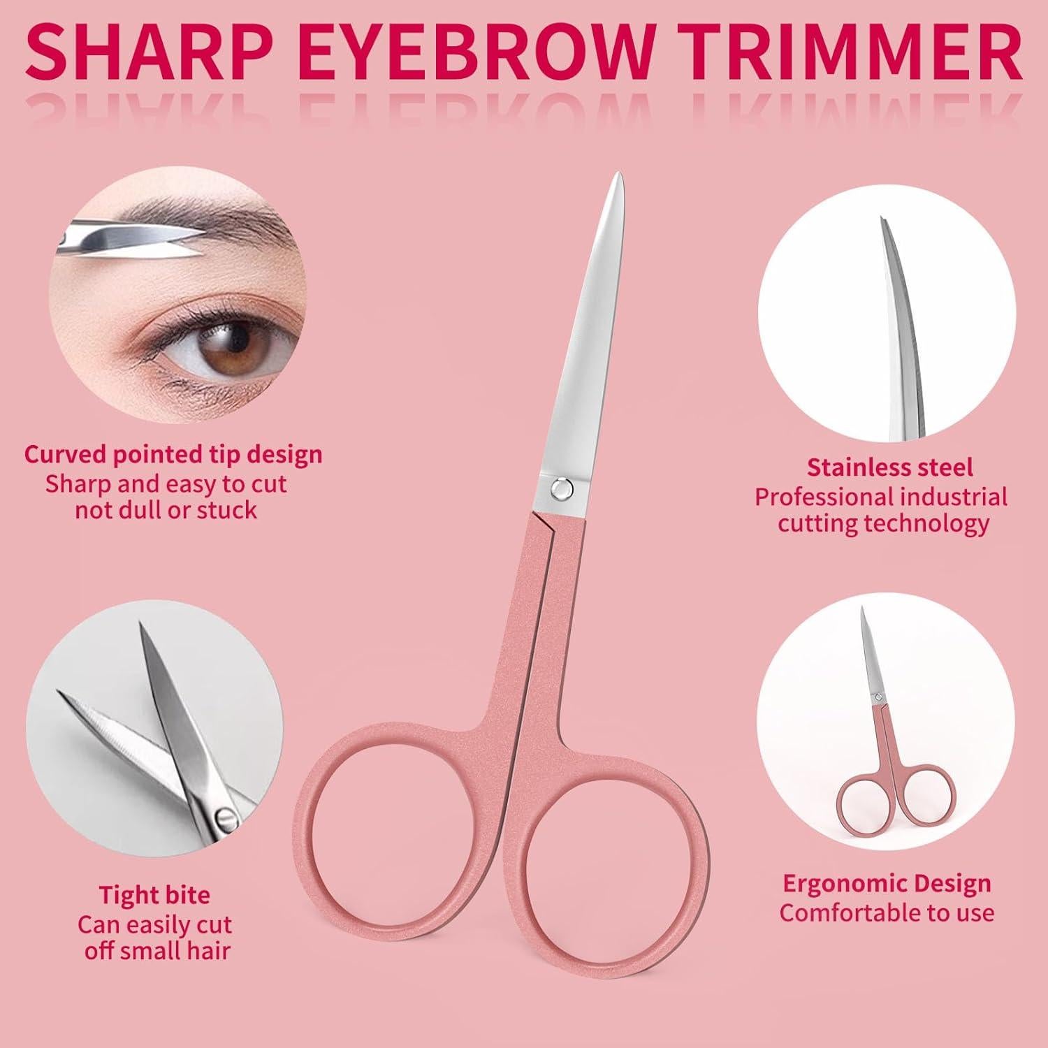 Juego de Manicura y Pedicura ZIZZON 10 Piezas Acero Inoxidable Rosa