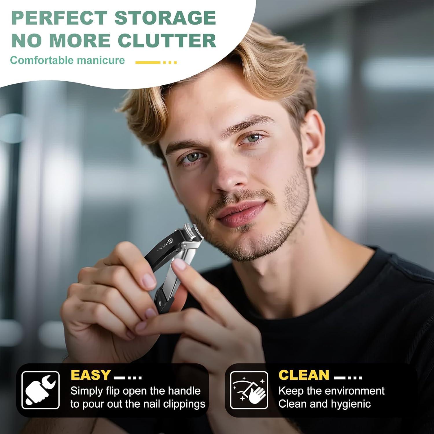 Cortauñas CLPPNA de Acero Inoxidable con Recolector para Hombres