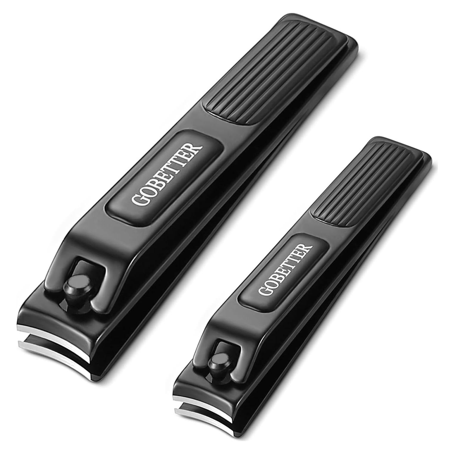 Juego de Cortauñas GOBETTER Acero Inoxidable Negro 2 Piezas