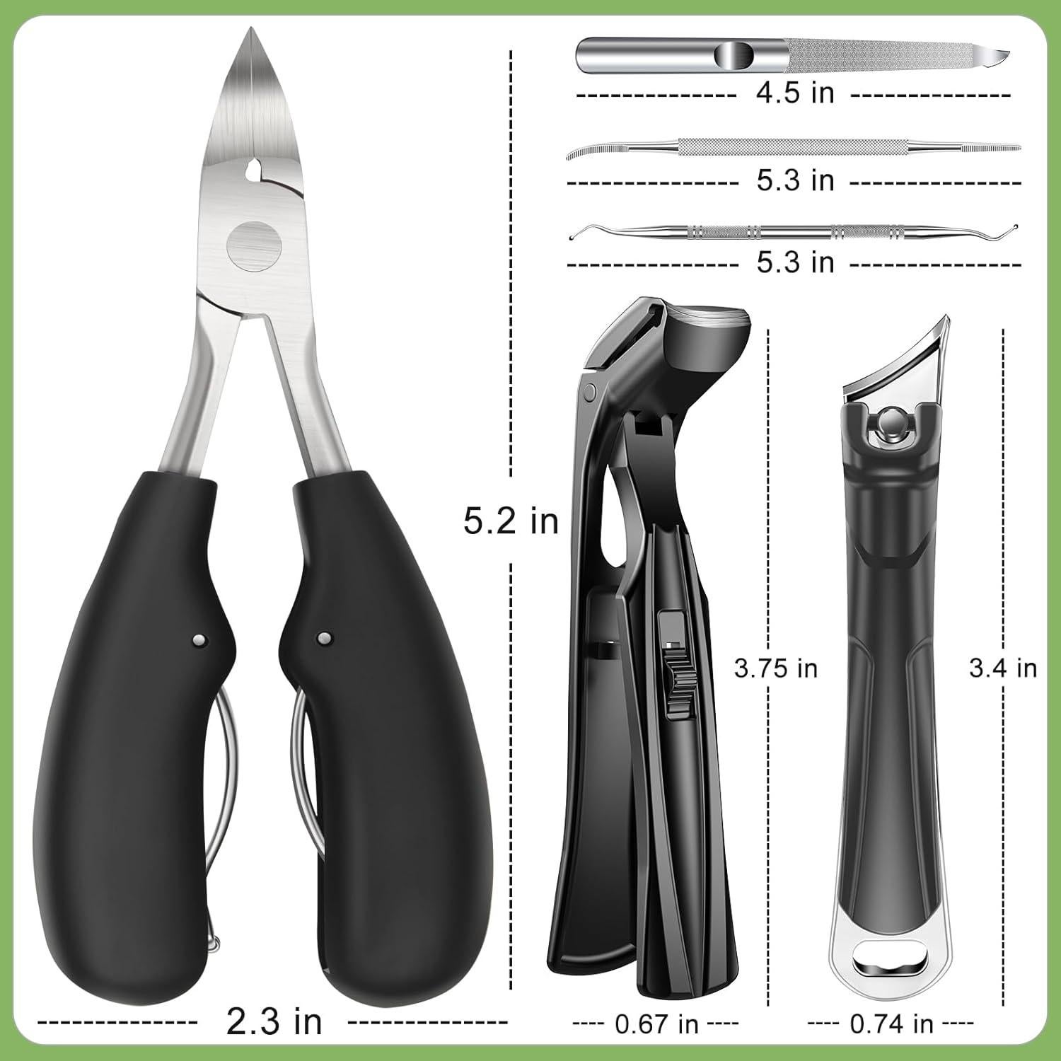 Cortauñas Ergonomicos para Uñas Gruesas HANDWENG - Set 6 Piezas