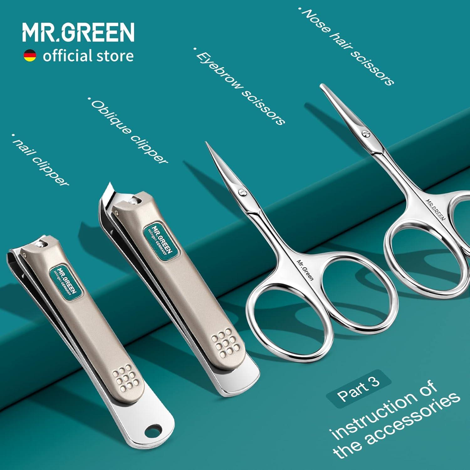 Juego de Manicura 12 en 1 MR.GREEN con Estuche de Cuero