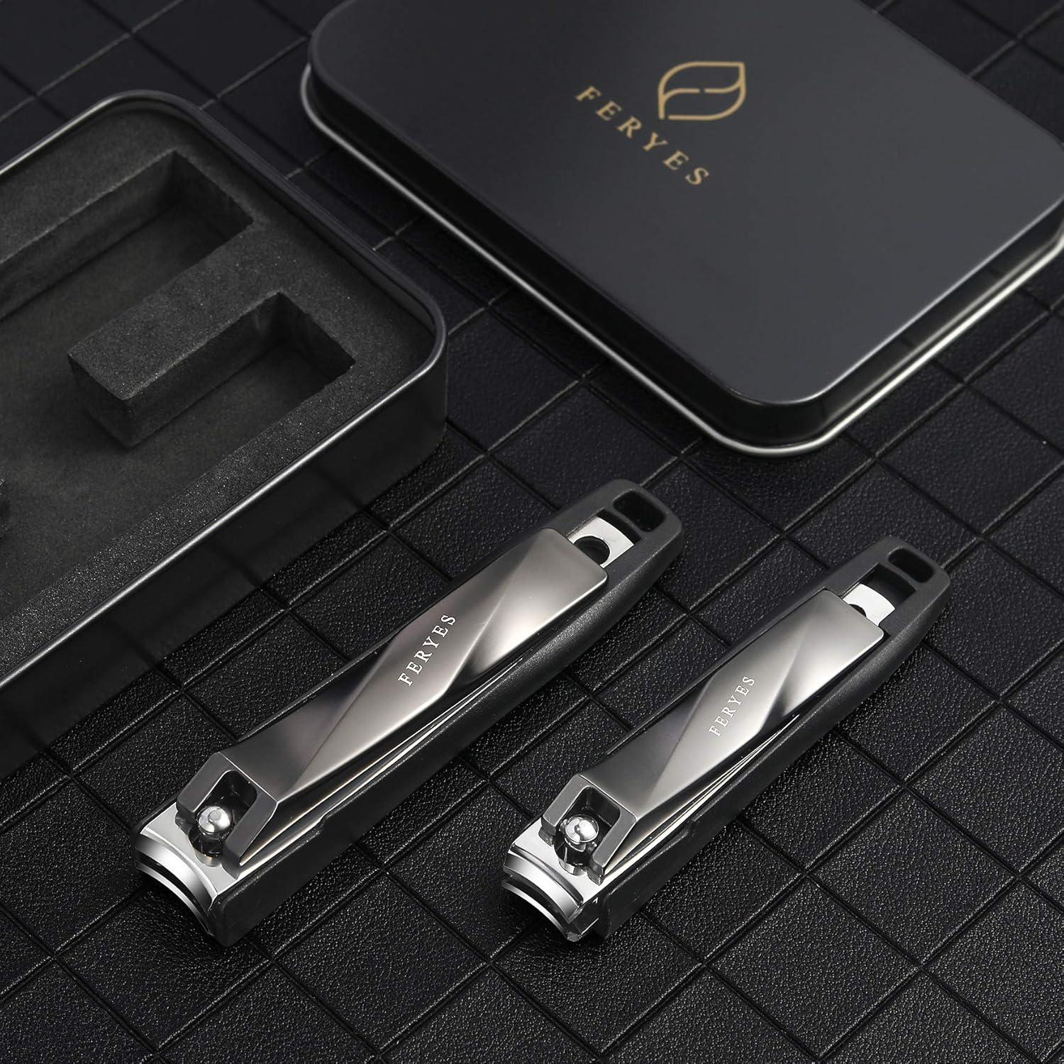 Set de Cortauñas FERYES con Recogedor 2 Piezas Acero Inoxidable