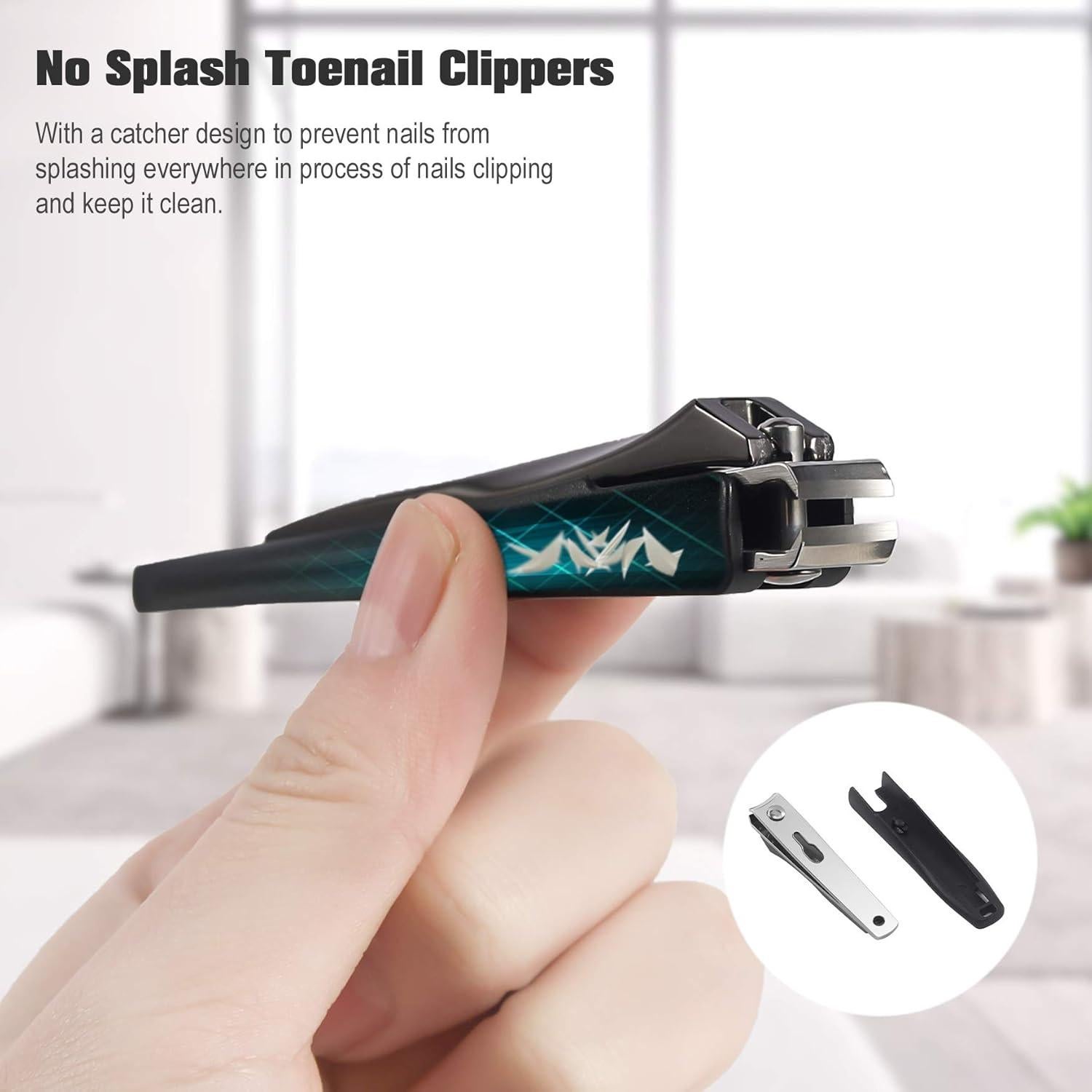 Set de Cortauñas FERYES con Recogedor 2 Piezas Acero Inoxidable