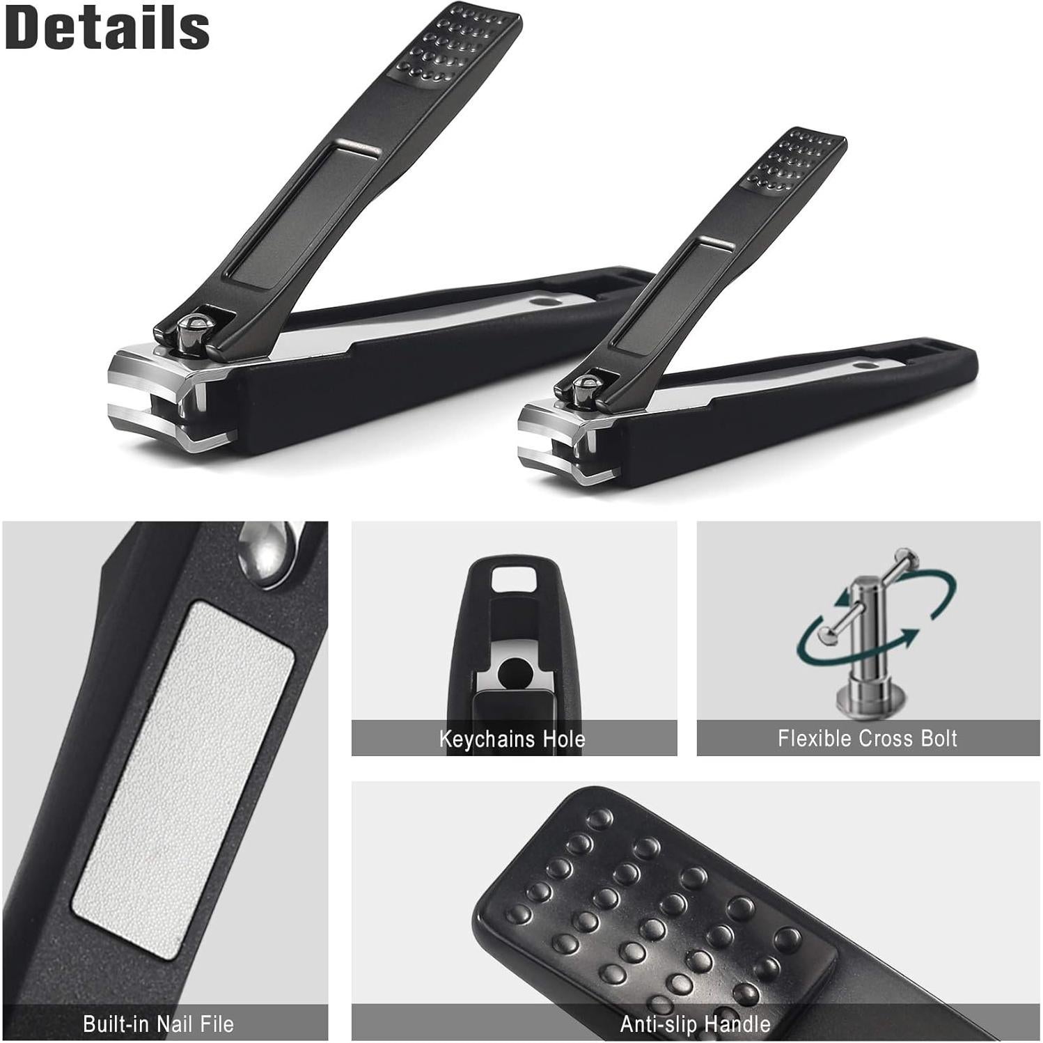 Set de Cortauñas FERYES con Recogedor 2 Piezas Acero Inoxidable