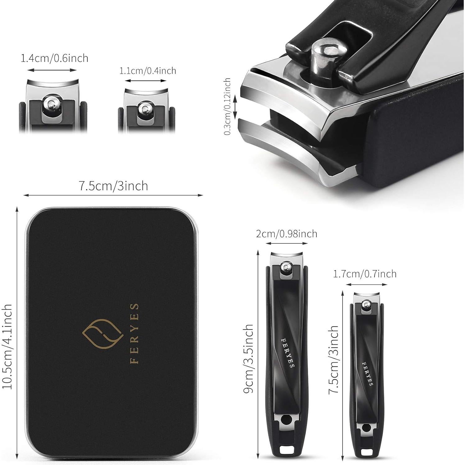 Set de Cortauñas FERYES con Recogedor 2 Piezas Acero Inoxidable