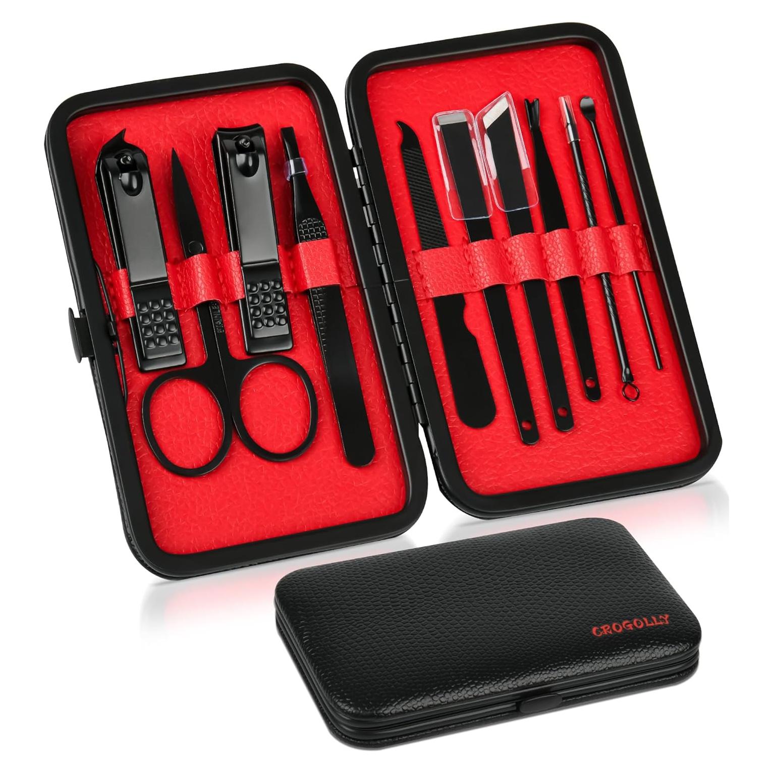 Kit de Cuidado de Uñas 10 Piezas CROGOLLY Acero Inoxidable