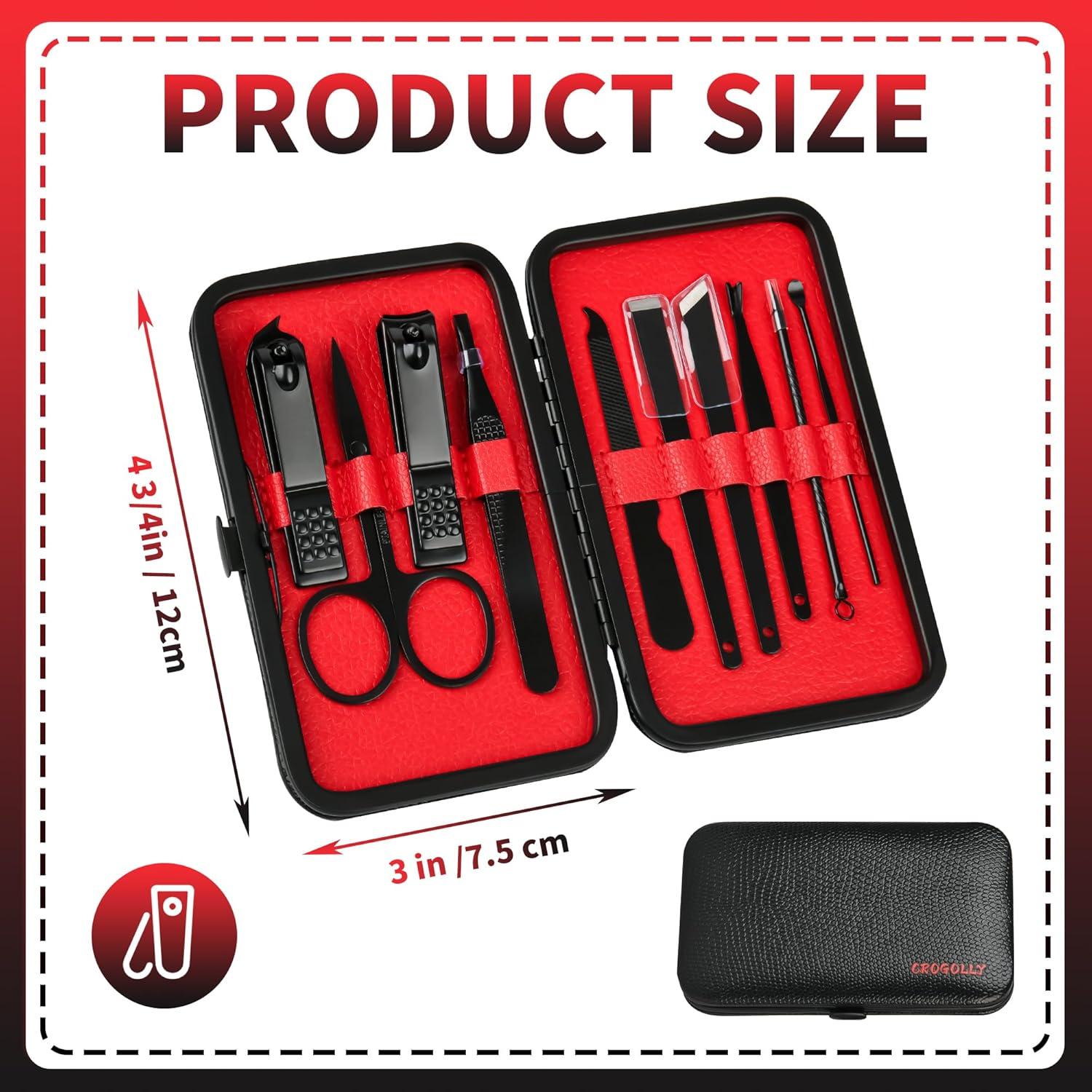 Kit de Cuidado de Uñas 10 Piezas CROGOLLY Acero Inoxidable