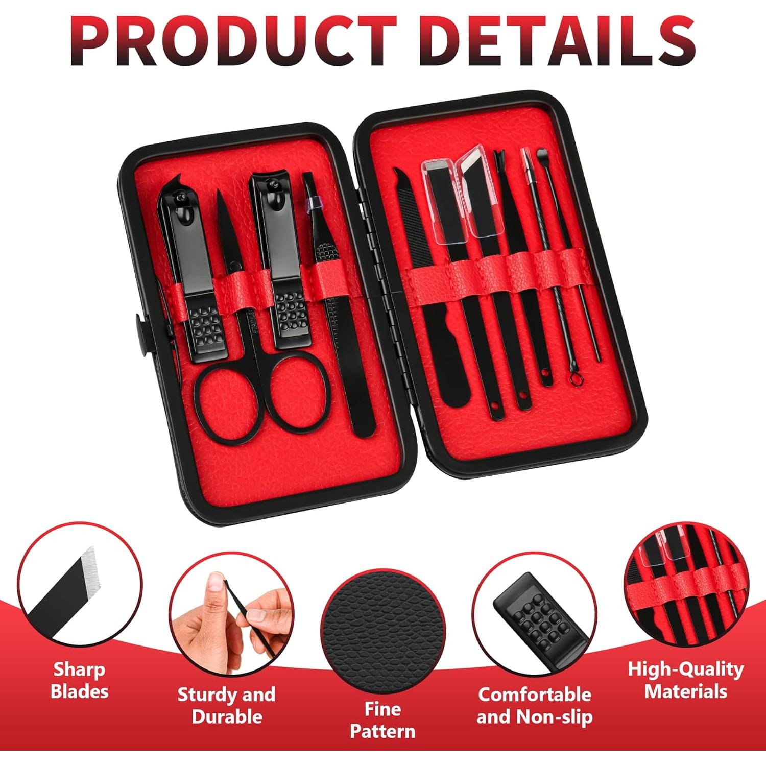 Kit de Cuidado de Uñas 10 Piezas CROGOLLY Acero Inoxidable