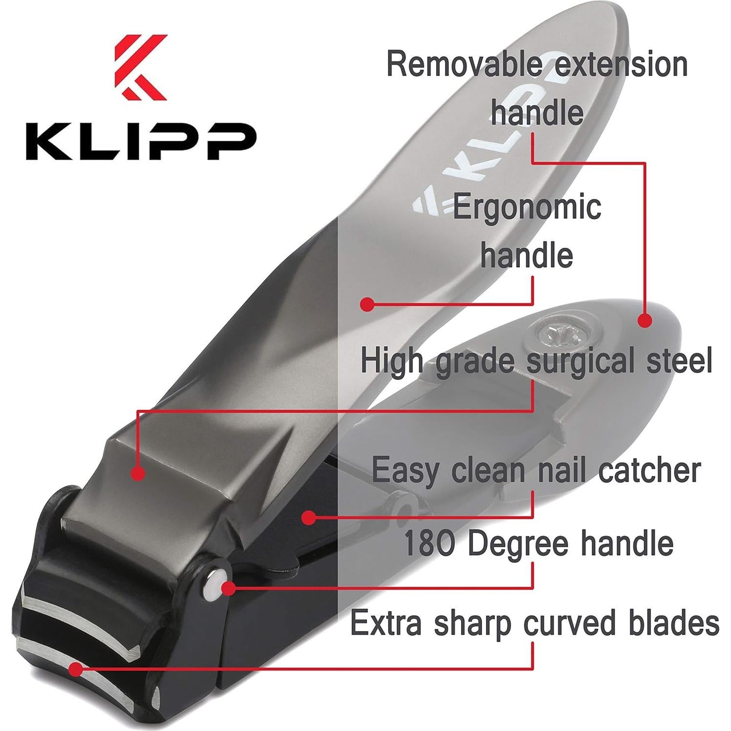 Cortauñas KLIPP para hombres con recolector - Acero inoxidable