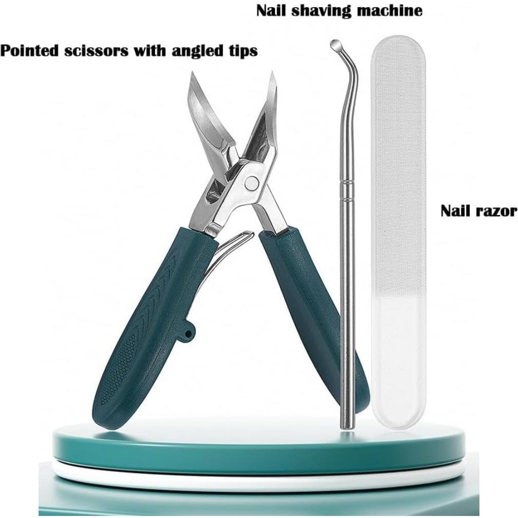 Juego de Cortauñas Profesional Pico de Águila 3 Piezas Negro