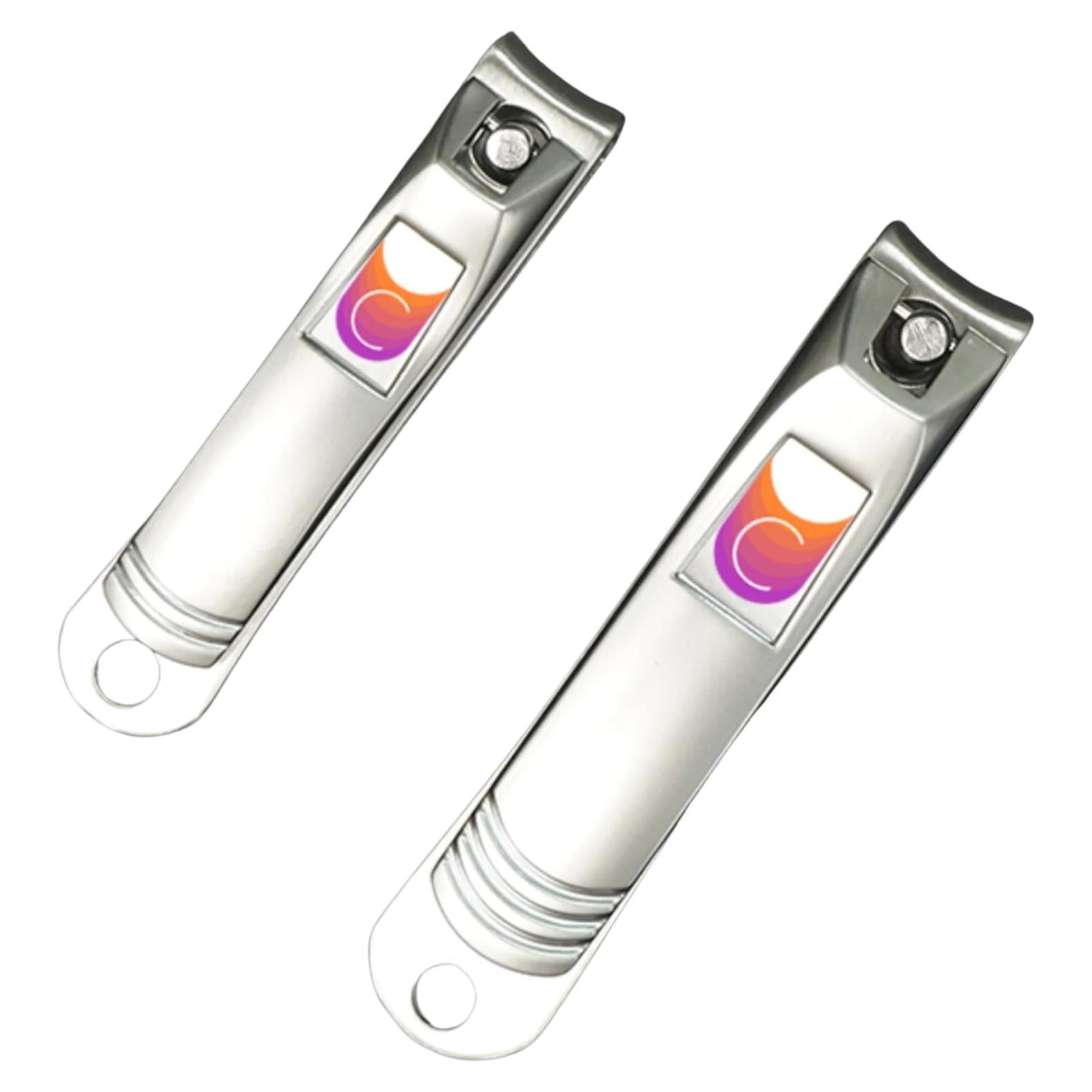 CUTICOR Juego de Cortauñas de Acero Inoxidable - 2 Piezas Compactas para Manos y Pies con Estuche de Viaje