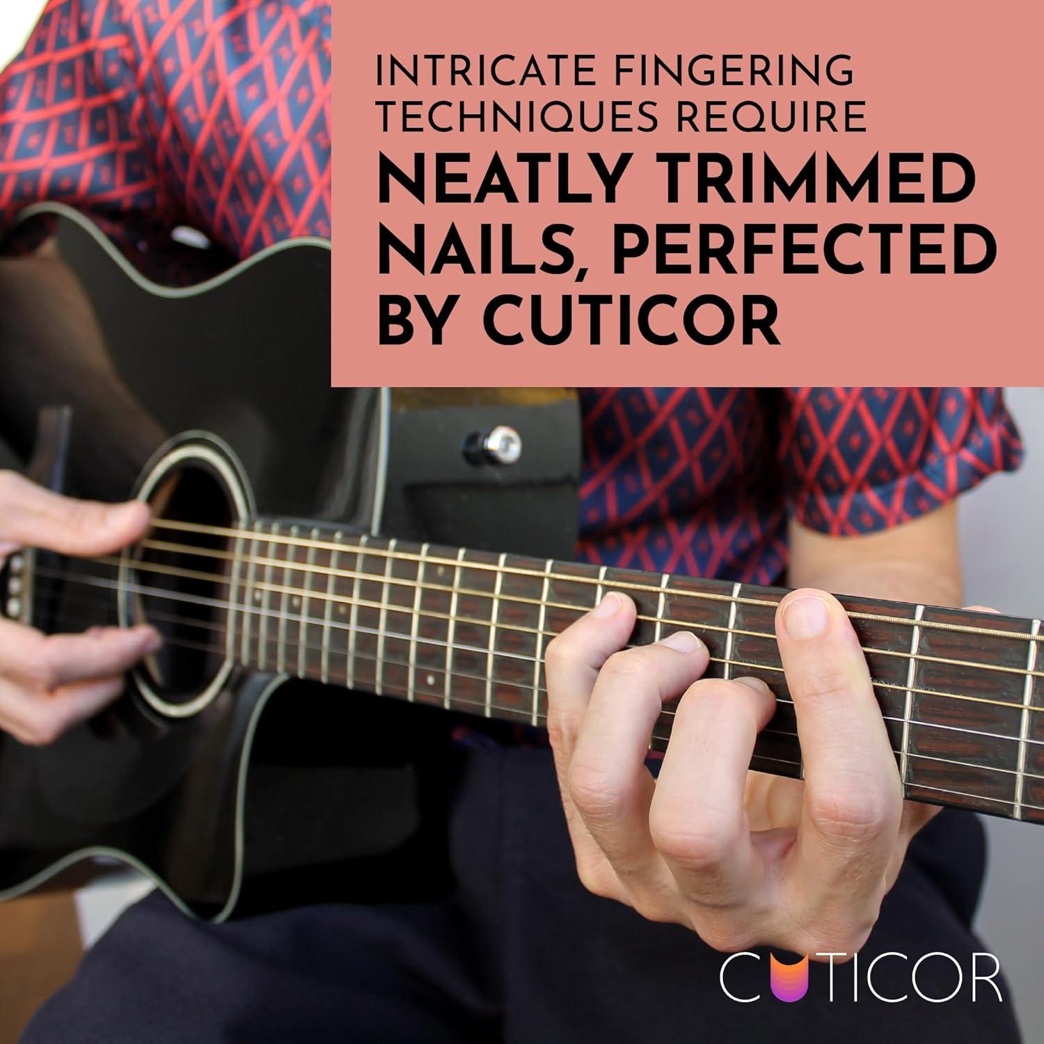 CUTICOR Juego de Cortauñas de Acero Inoxidable - 2 Piezas Compactas para Manos y Pies con Estuche de Viaje