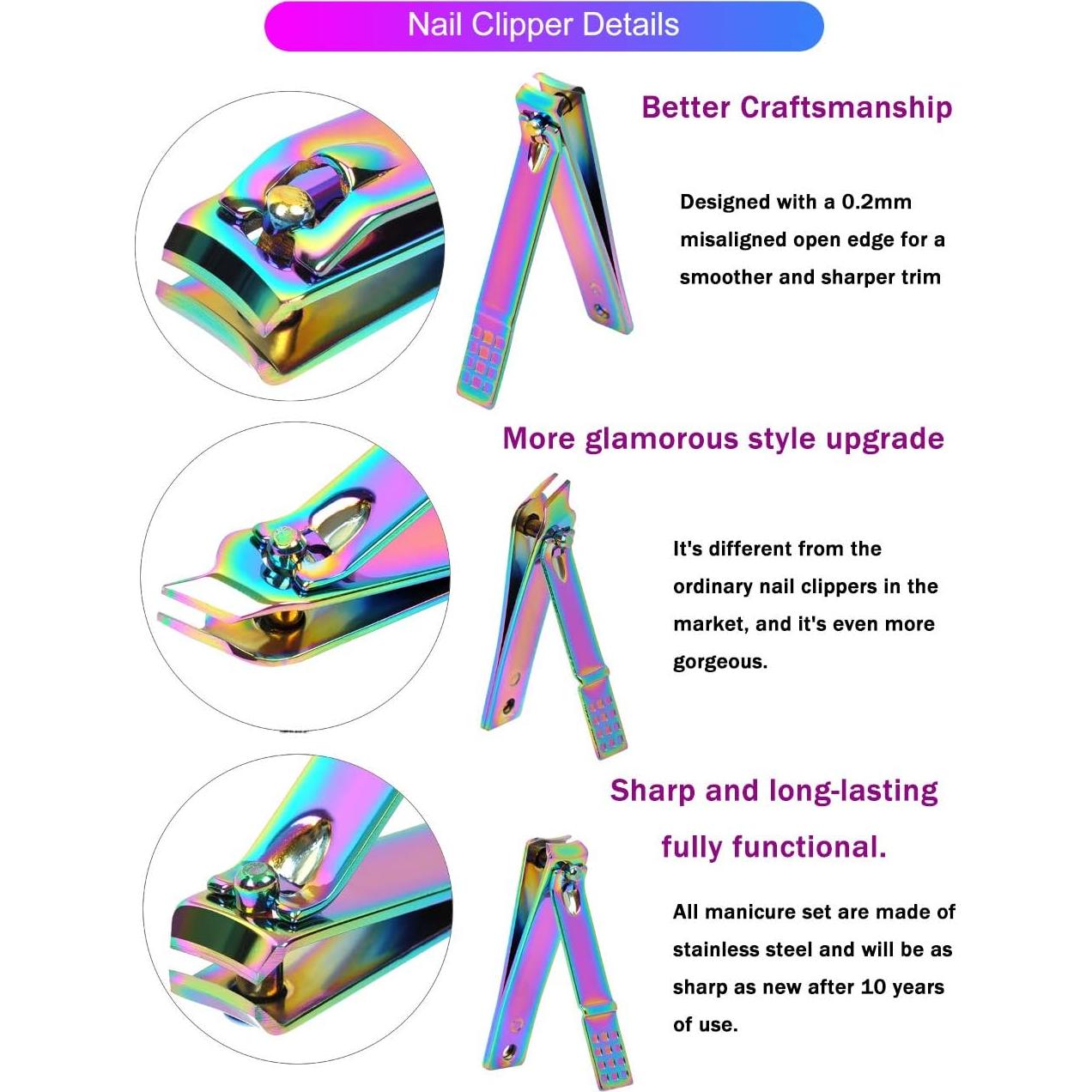 Kit de Manicura Arcoíris 18 Pcs SFYDOM - Accesorios de Cuidado