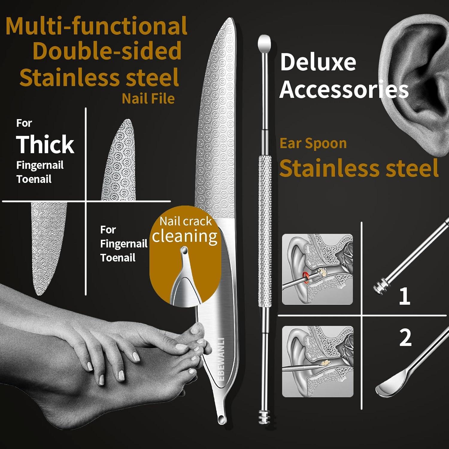 Cortauñas de Podólogo EBEWANLI Juego 6 Piezas Uñas Gruesas
