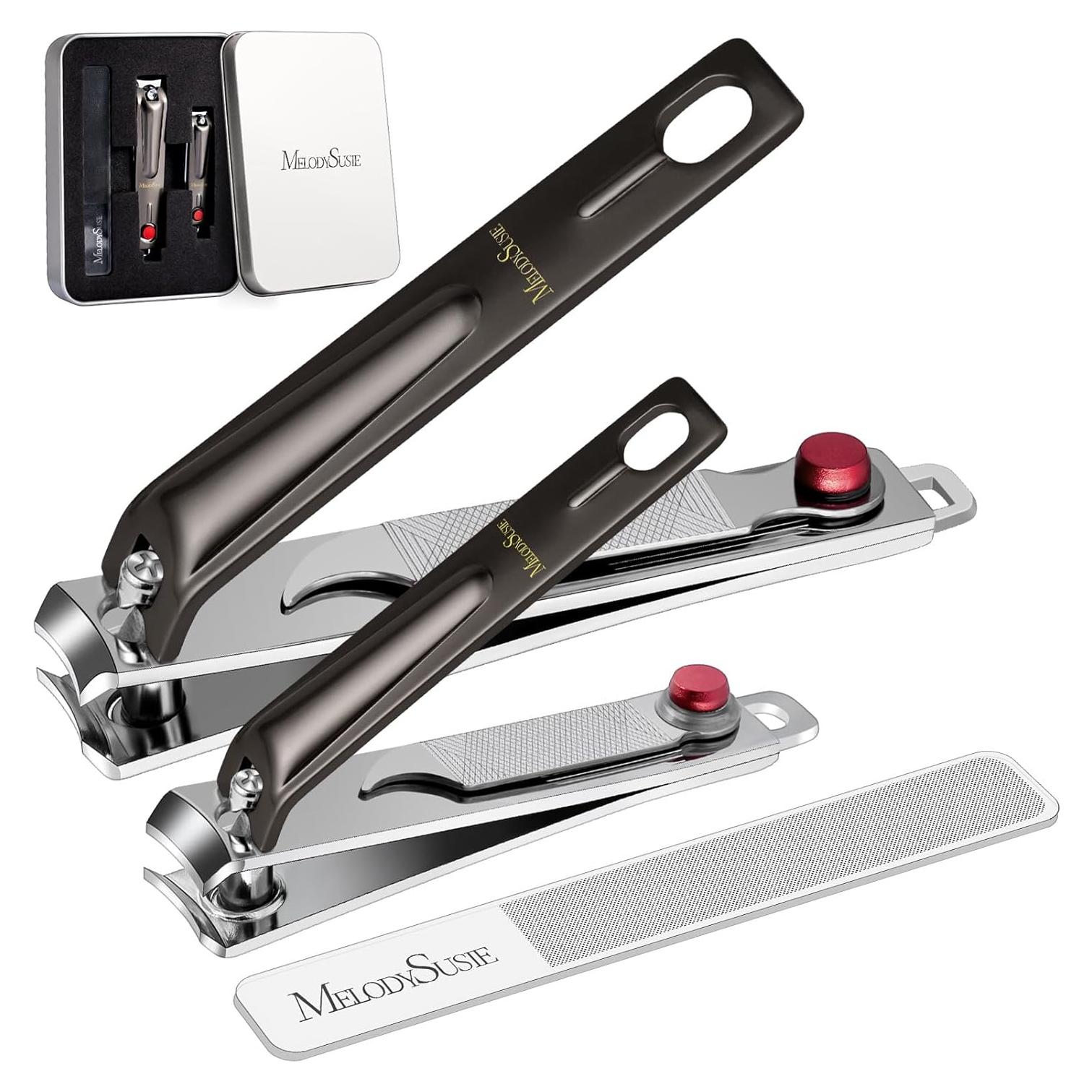 Juego de Cortauñas MelodySusie 3 en 1 con Lima de Vidrio