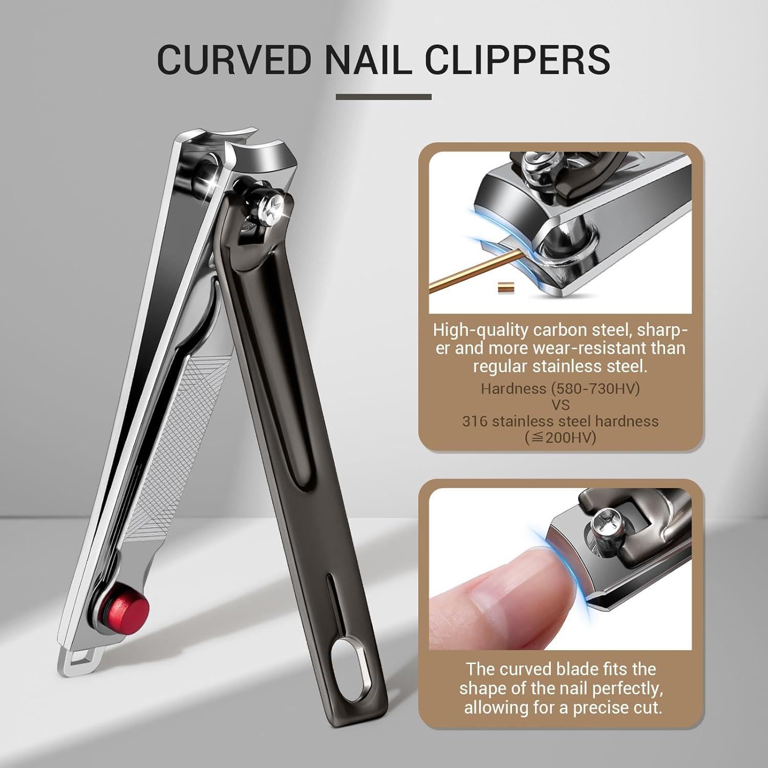 Juego de Cortauñas MelodySusie 3 en 1 con Lima de Vidrio