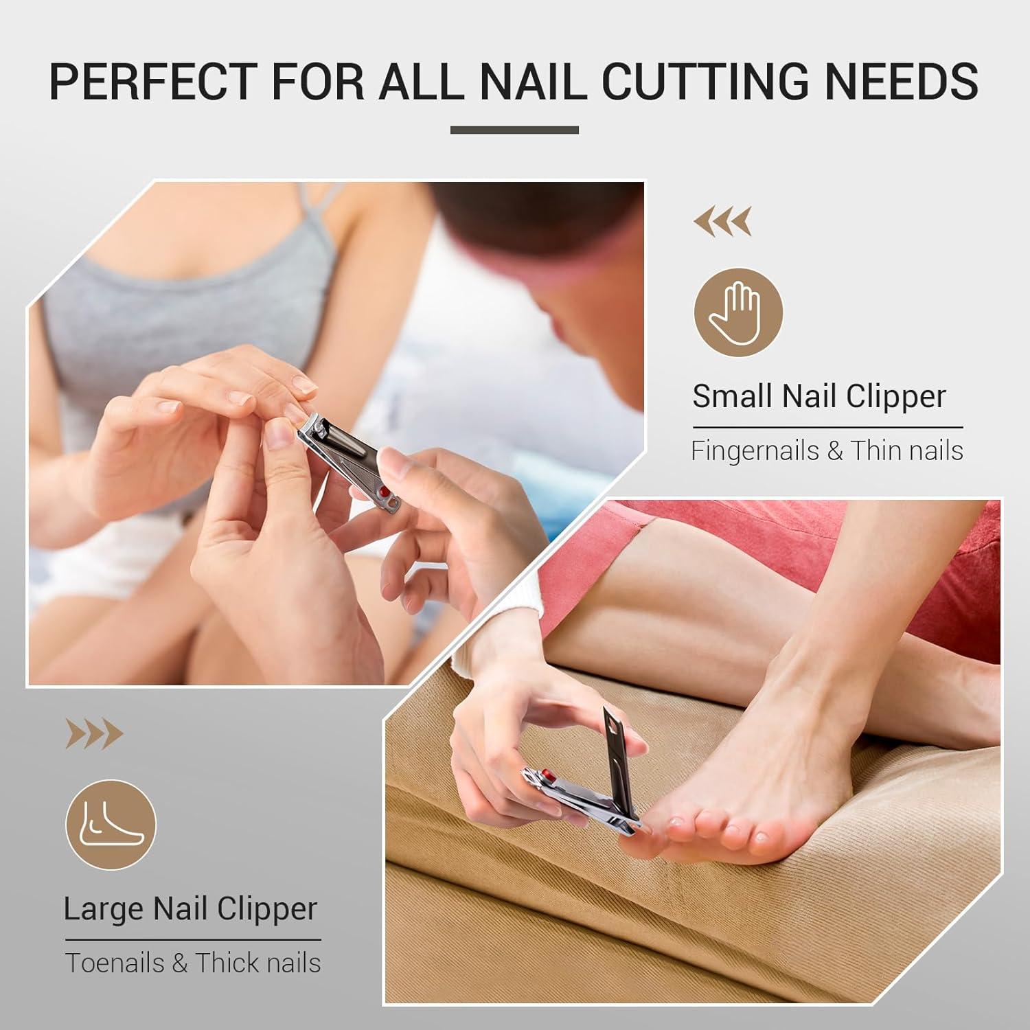 Juego de Cortauñas MelodySusie 3 en 1 con Lima de Vidrio