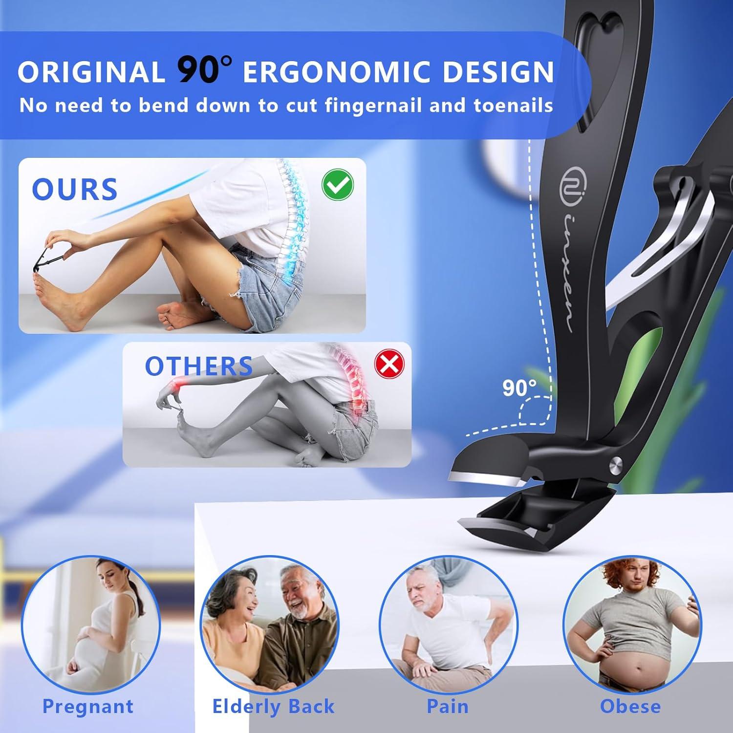 Cortauñas Ergonómicos INXEN Juego de 3 para Uñas Gruesas