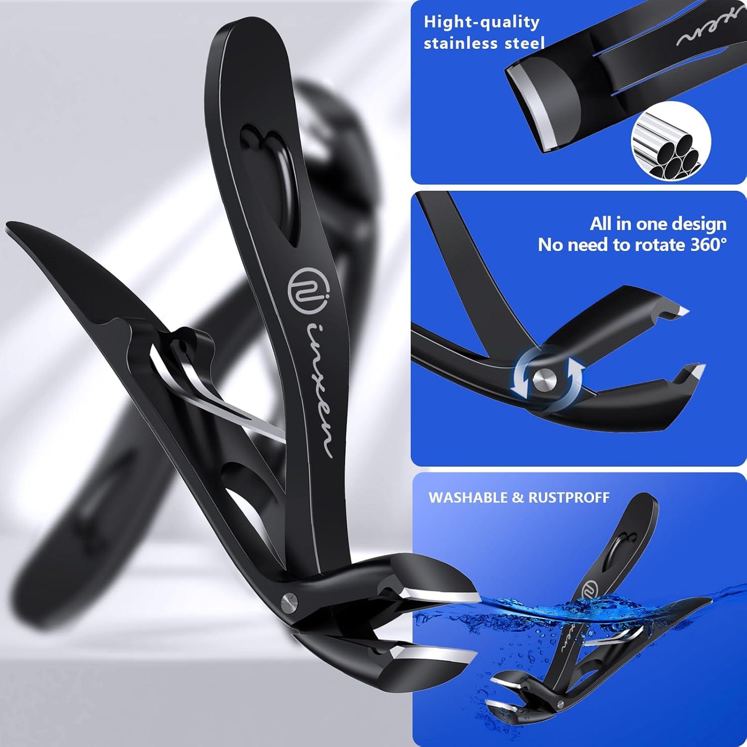 Cortauñas Ergonómicos INXEN Juego de 3 para Uñas Gruesas