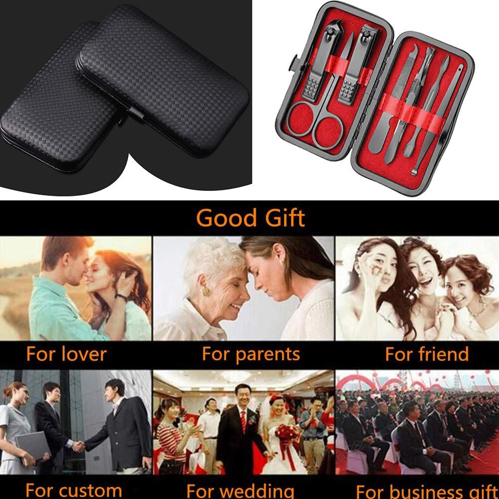 Juego de Cortauñas Aubcee 7 en 1 Acero Inoxidable Negro