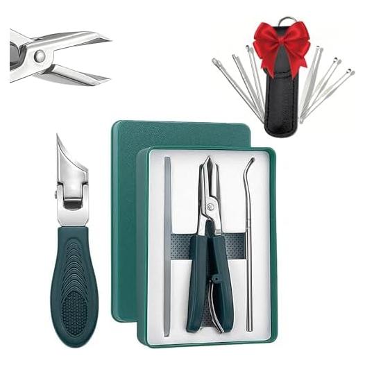 Cortauñas Beveled Eagle Beak Verde - Juego 9 Piezas para Uñas Gruesas