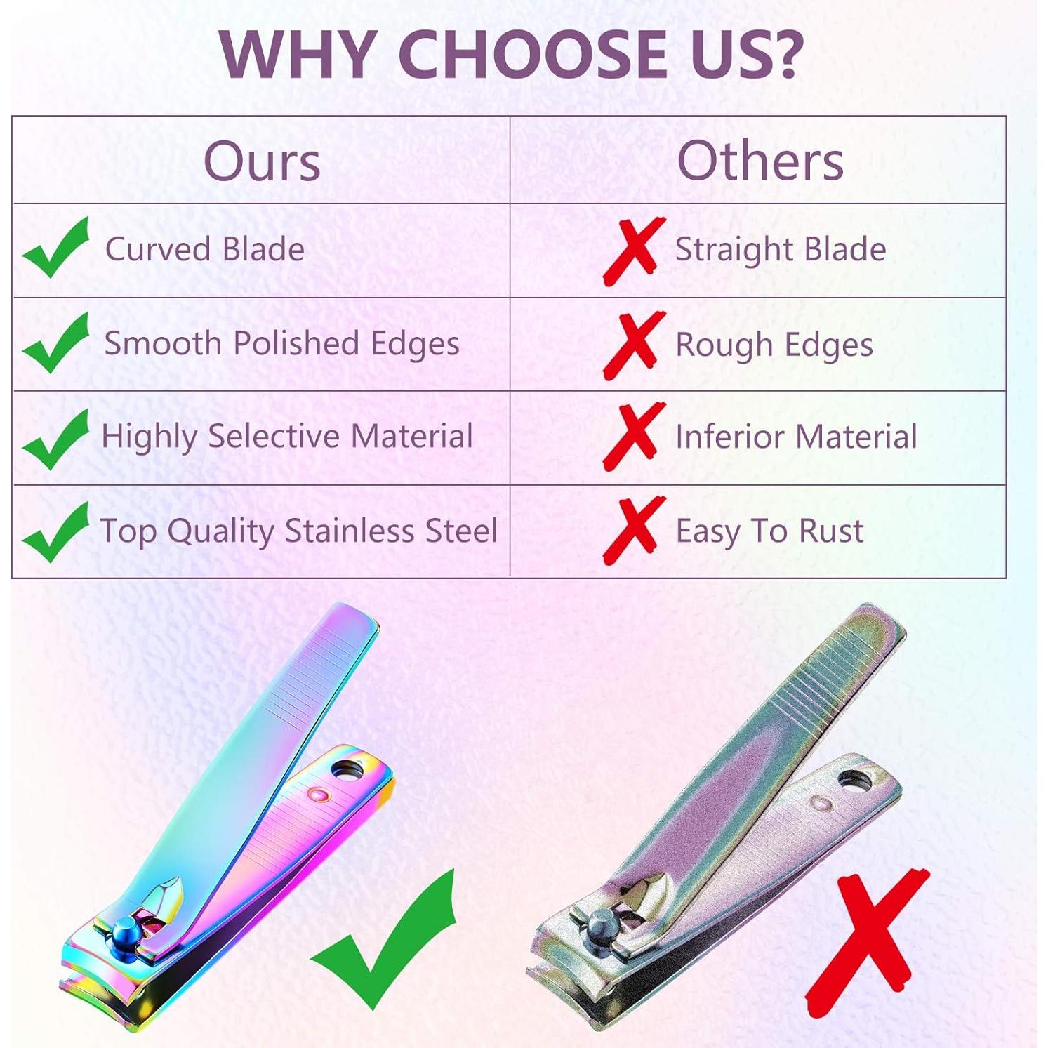 Juego de 6 cortaúñas de acero inoxidable Honoson 6 cm