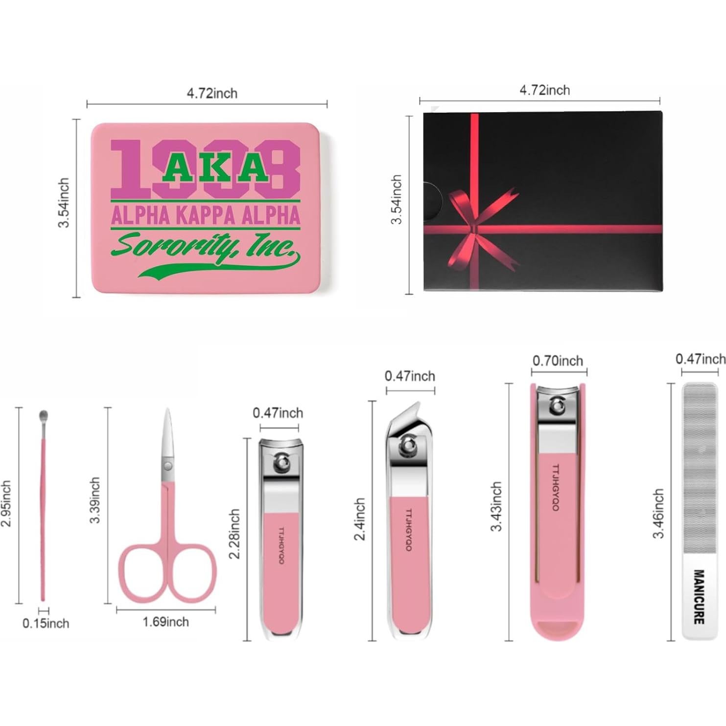 Set de Manicura 6 en 1 TTJHGYQO Rosa Hermandad Portátil