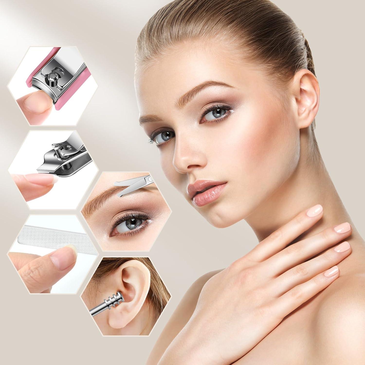 Set de Manicura 6 en 1 TTJHGYQO Rosa Hermandad Portátil