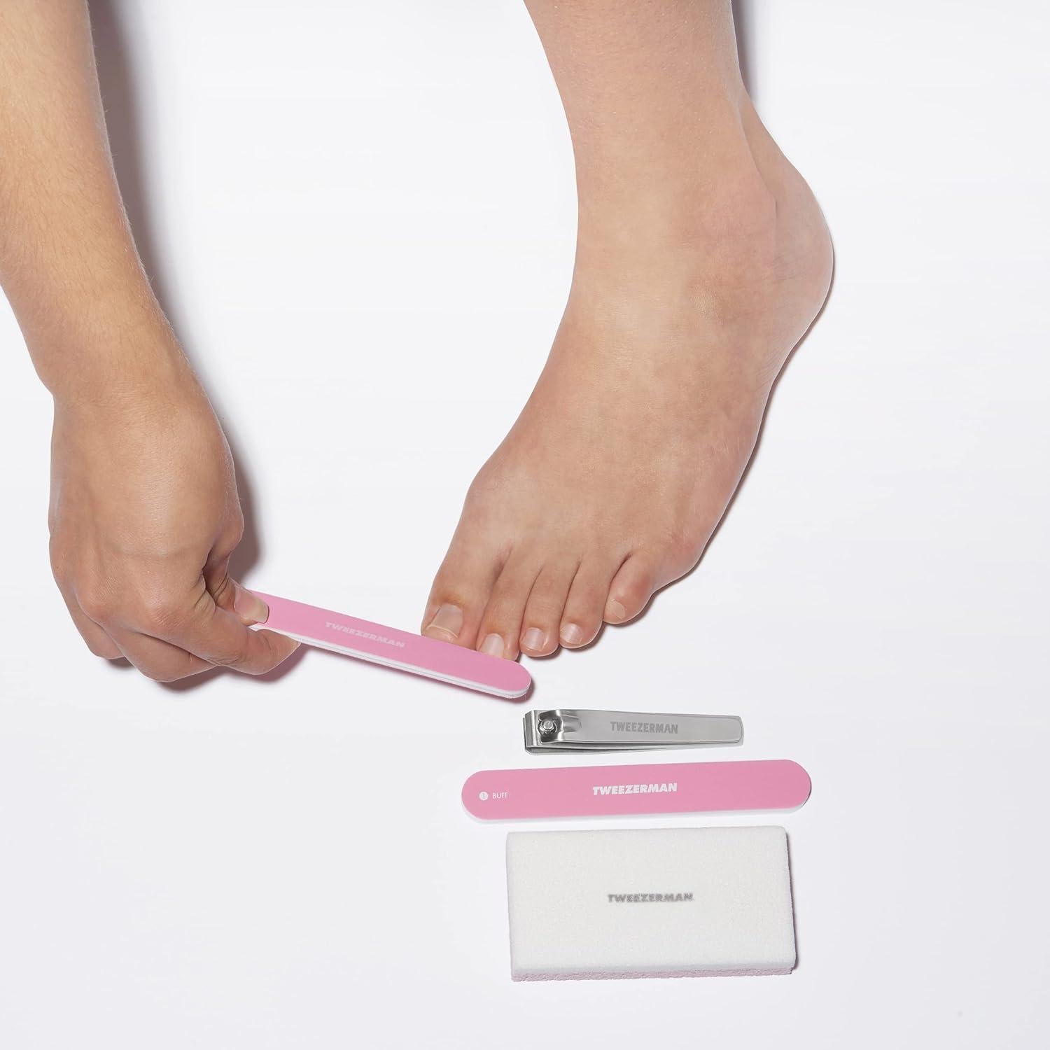 Kit de Pedicura Esencial Tweezerman Rosa Té 4 Piezas