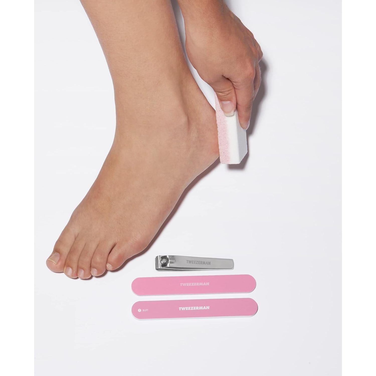 Kit de Pedicura Esencial Tweezerman Rosa Té 4 Piezas