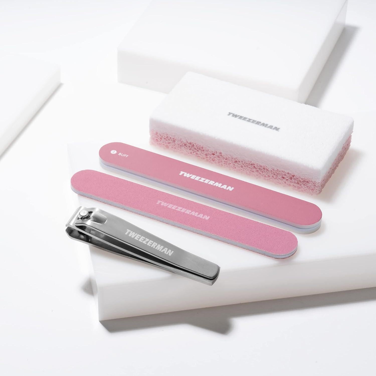 Kit de Pedicura Esencial Tweezerman Rosa Té 4 Piezas