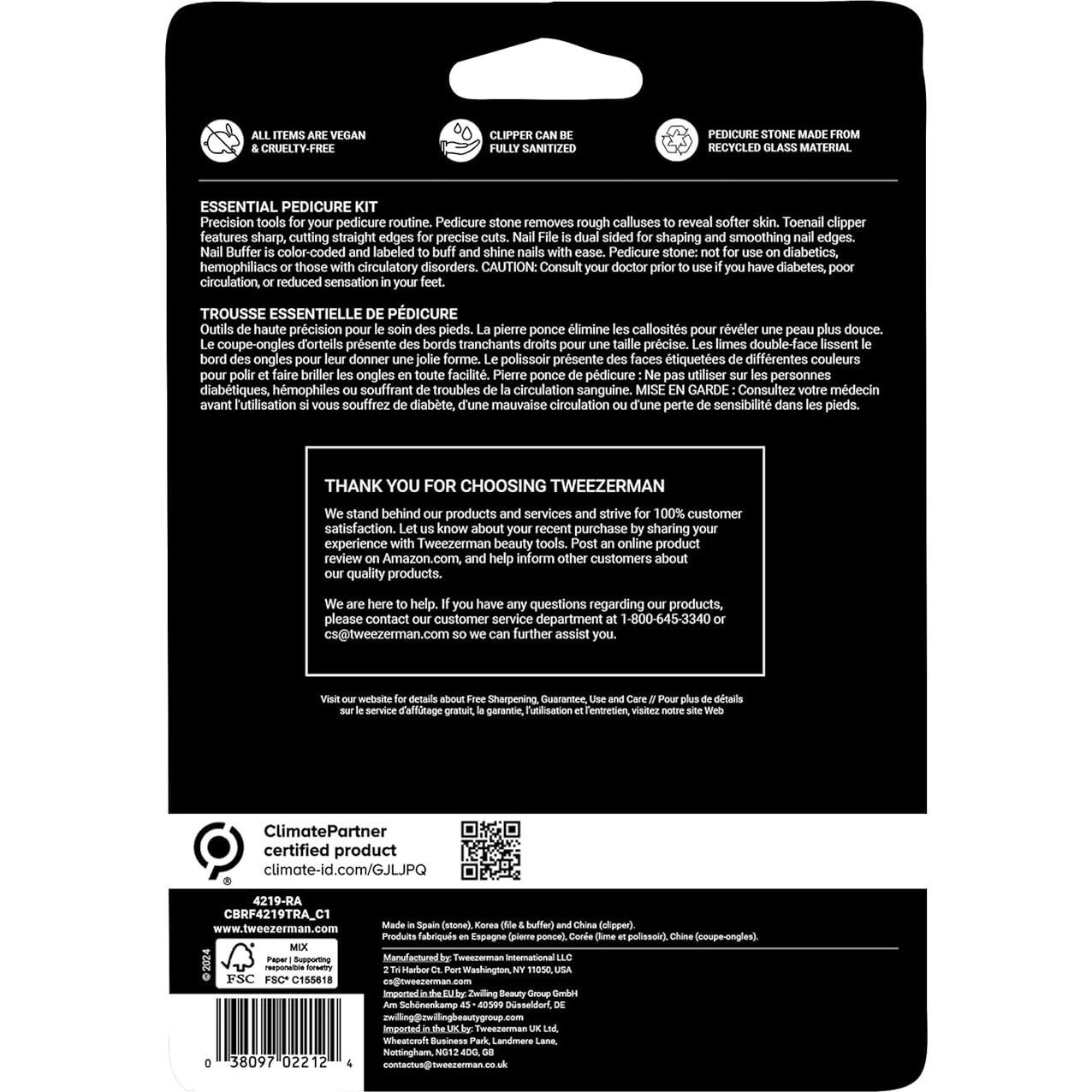 Kit de Pedicura Esencial Tweezerman Rosa Té 4 Piezas