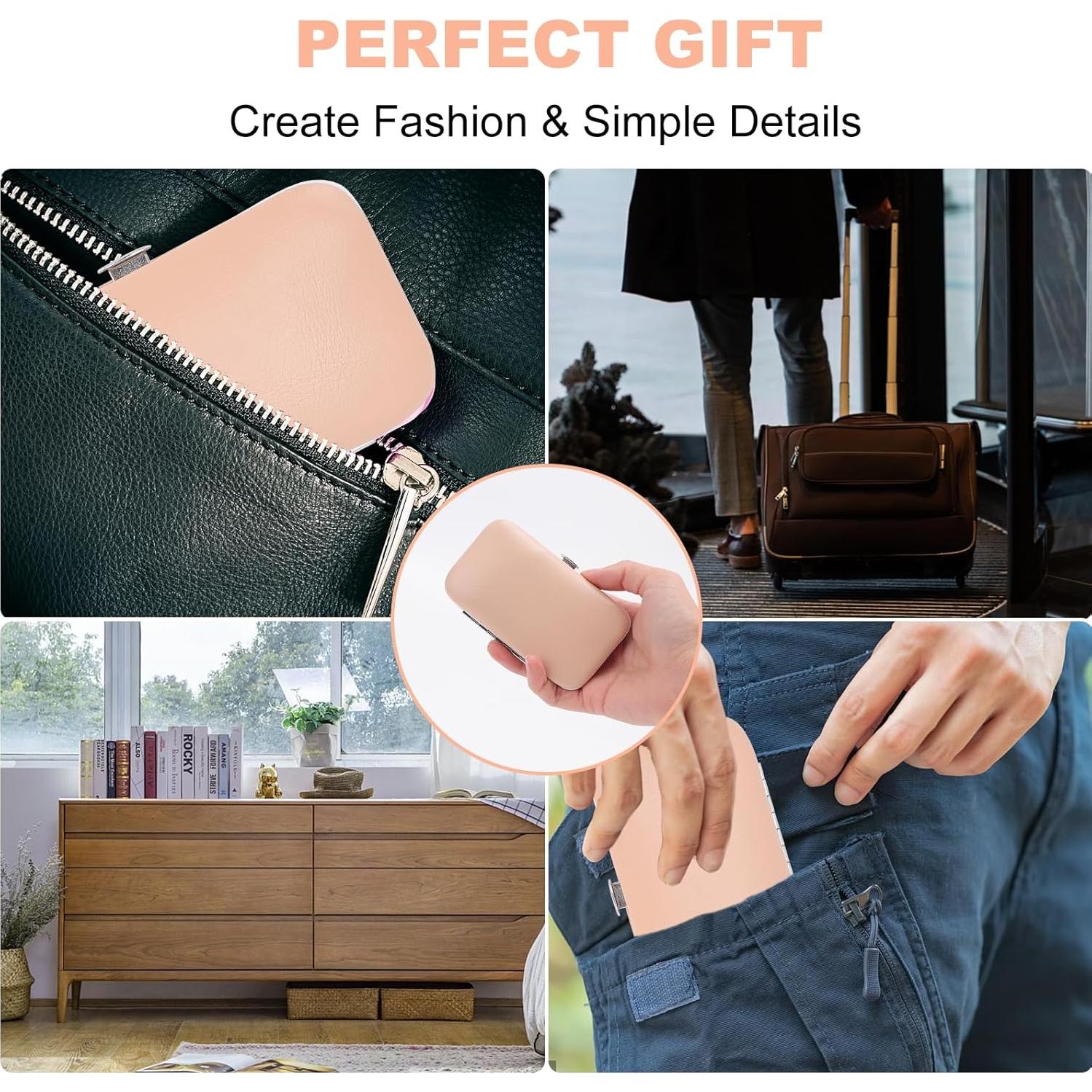 Kit de Manicura KIDOOM 9 Piezas Acero Rosa Portátil