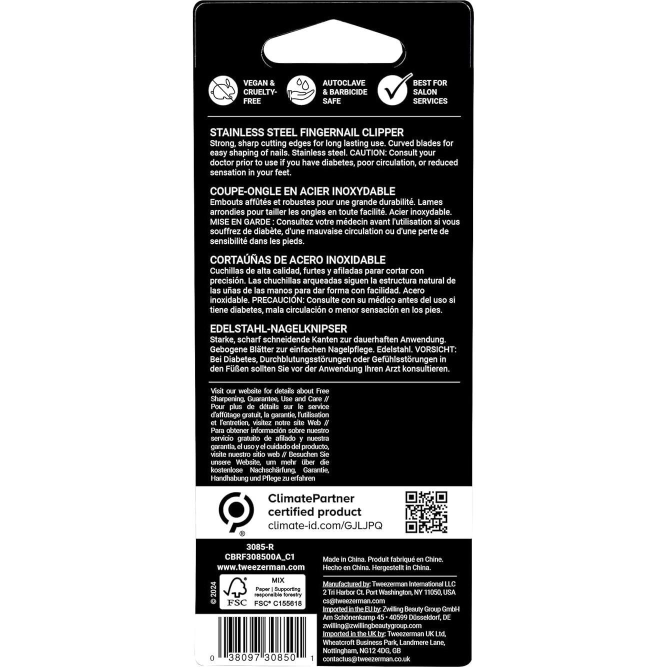 Cortauñas de acero inoxidable Tweezerman 6.99x4.75cm