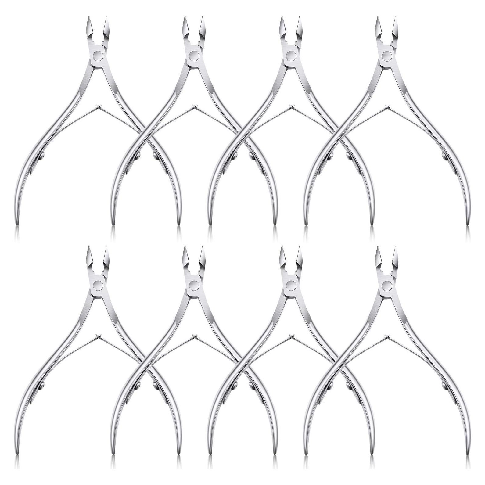 Set 8 Cortadores de Cutículas Acero Inoxidable Mudder Plata