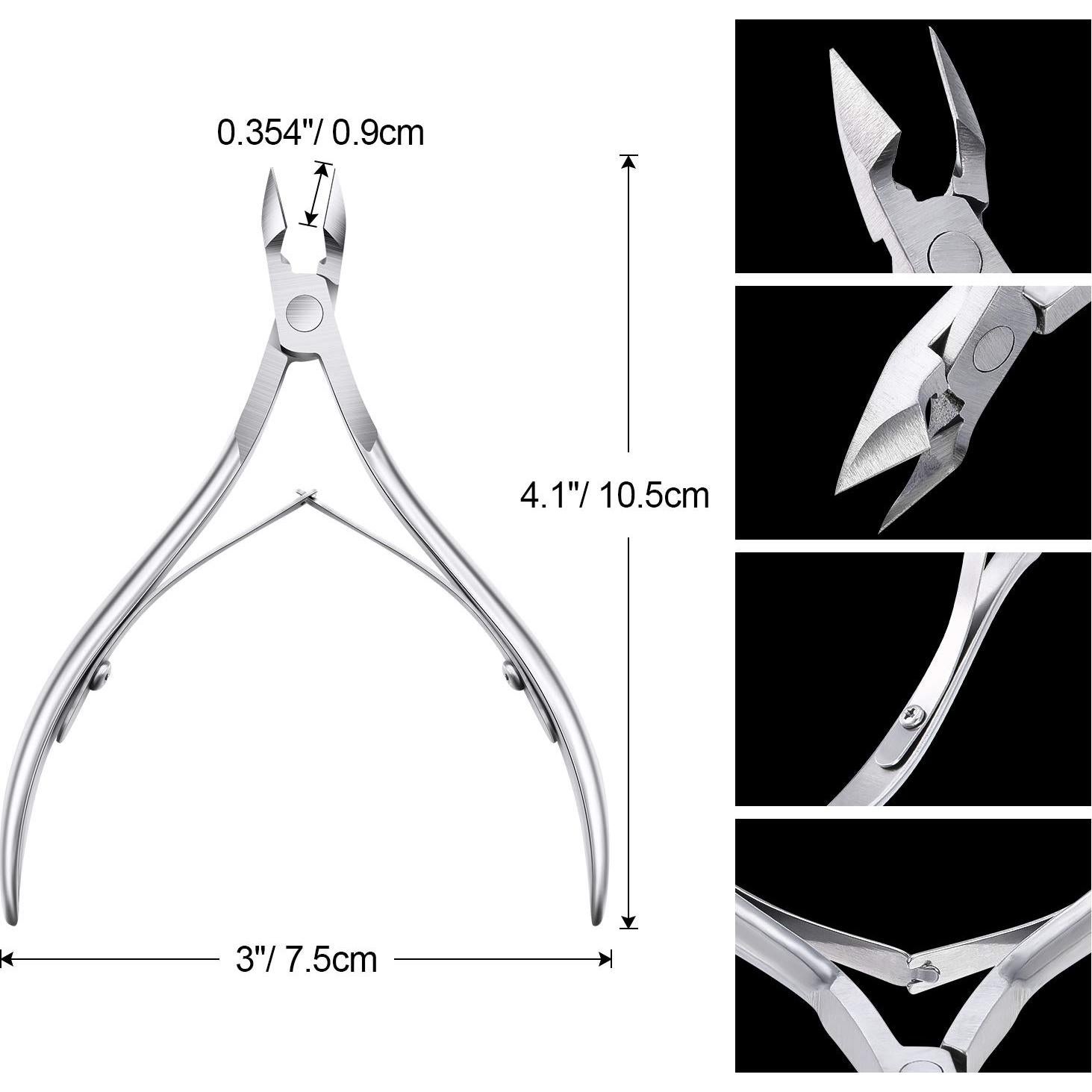 Set 8 Cortadores de Cutículas Acero Inoxidable Mudder Plata