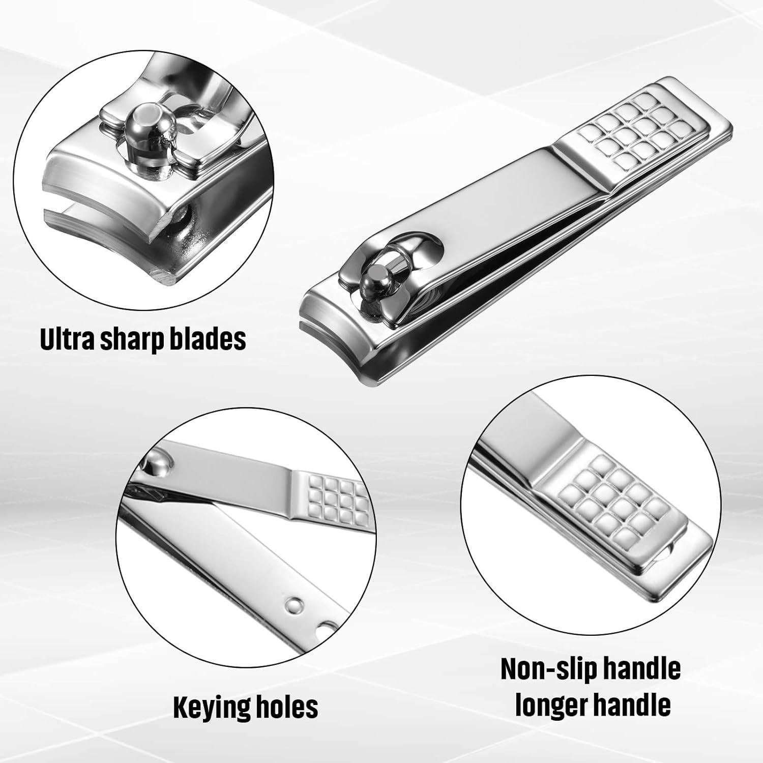 Juego de Cortauñas Yaomiao 12 Piezas Acero Inoxidable Plata