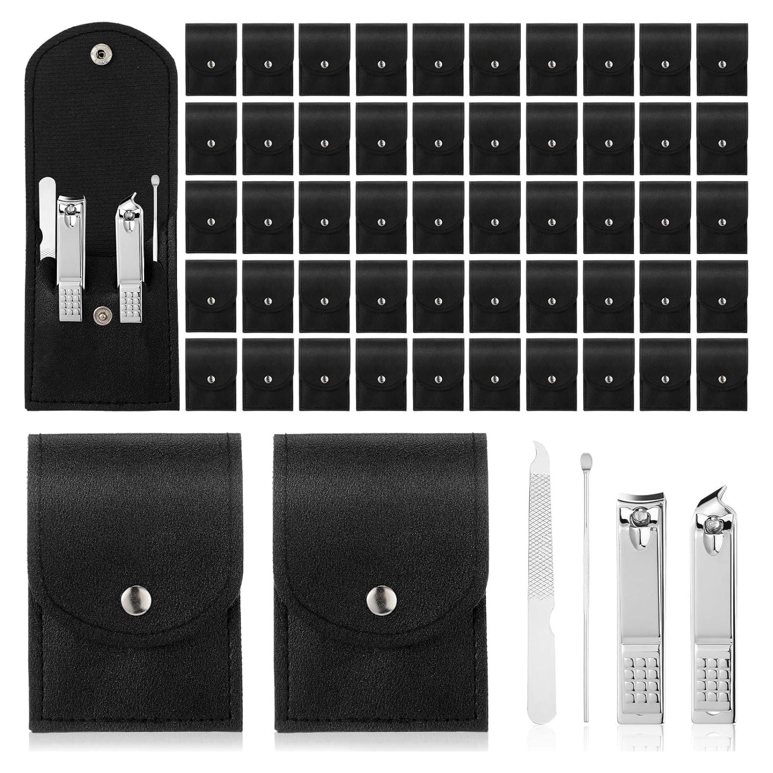 Kit de Manicura de Viaje Geosar 50 Piezas Acero Inoxidable Negro